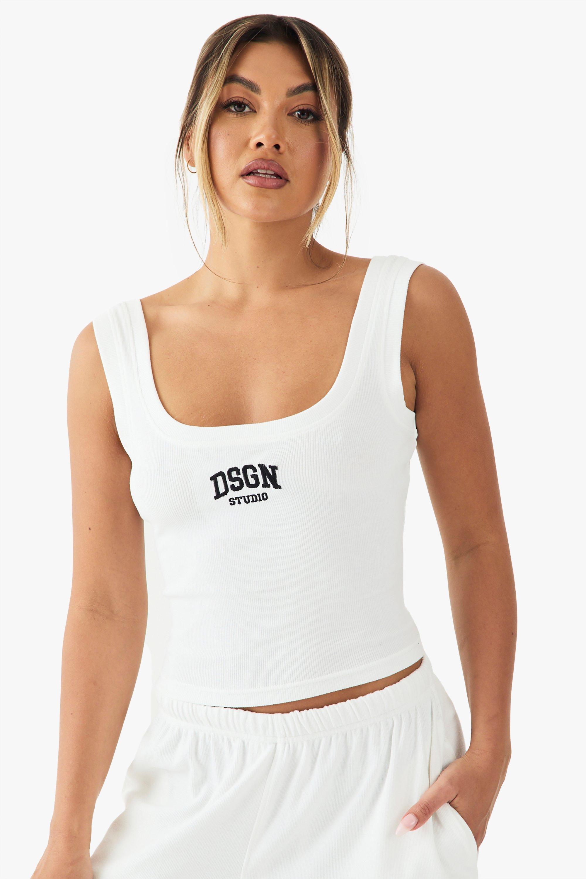 Image of T-shirt da neonato DSGN STUDIO COLLEGIATE CON RICAMO A COSTE, Bianco