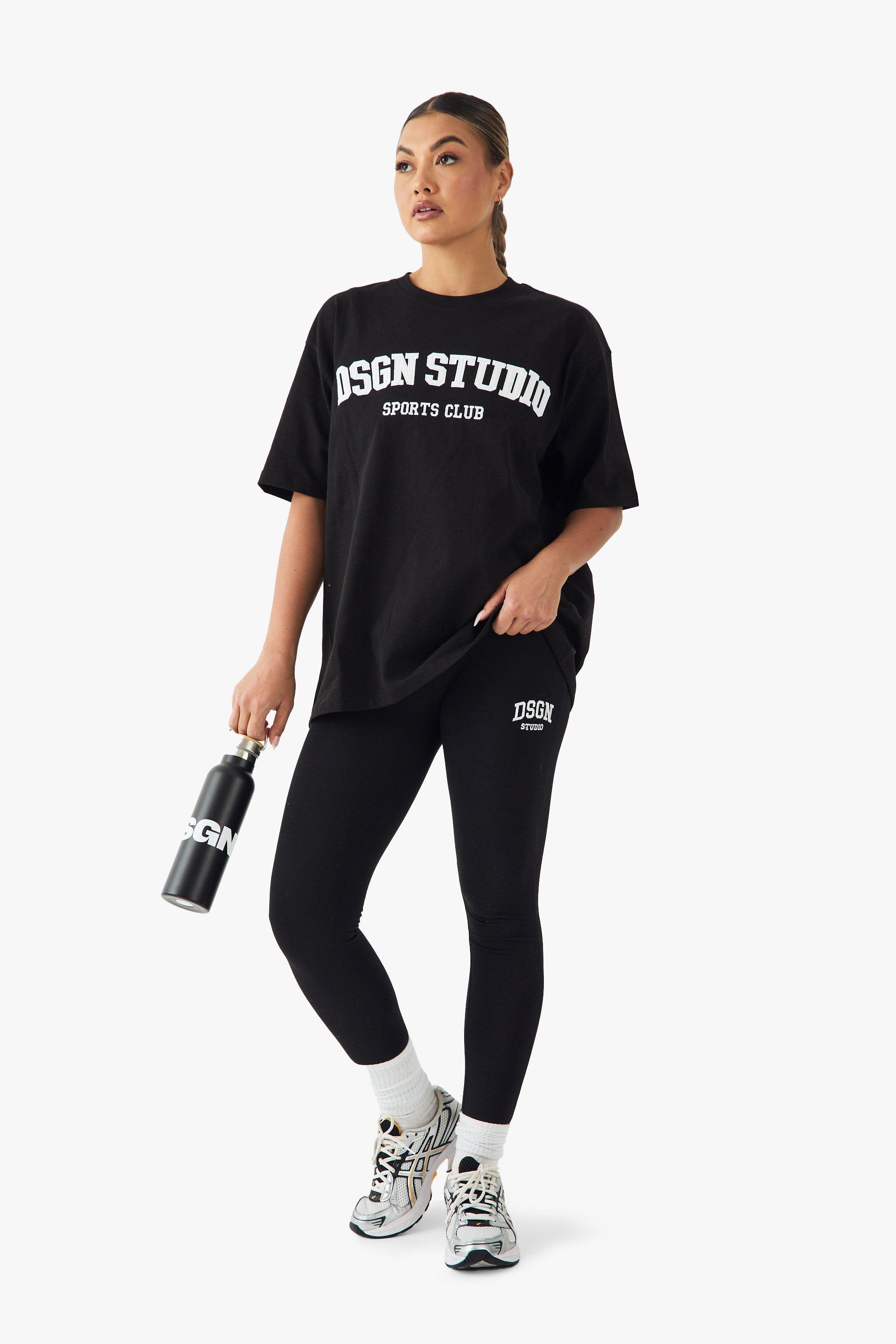Image of Legging a vita alta con ricami Dsgn Studio, Nero