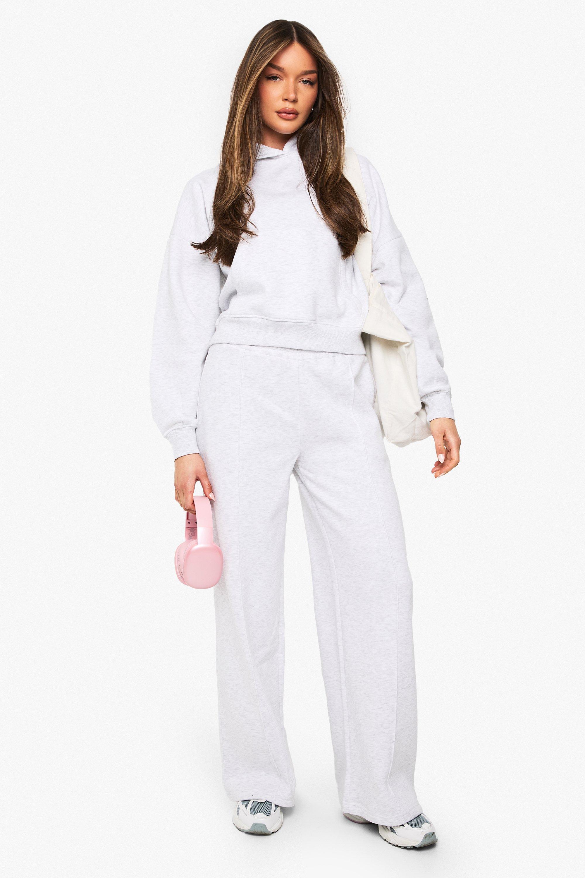Image of Pantaloni tuta dritti con nervature, Grigio
