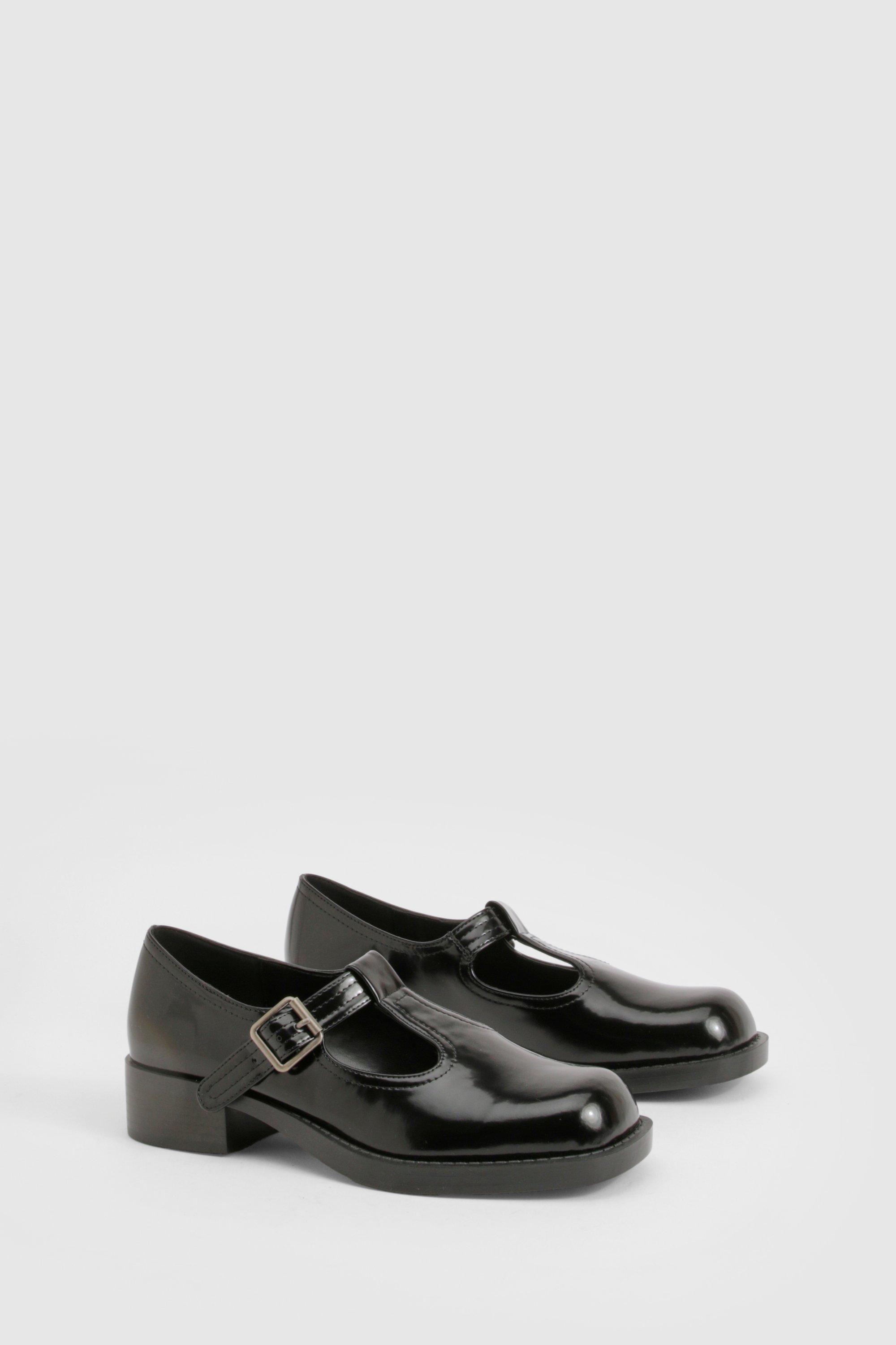 Image of Chunky Square Toe Mary Jane, Nero