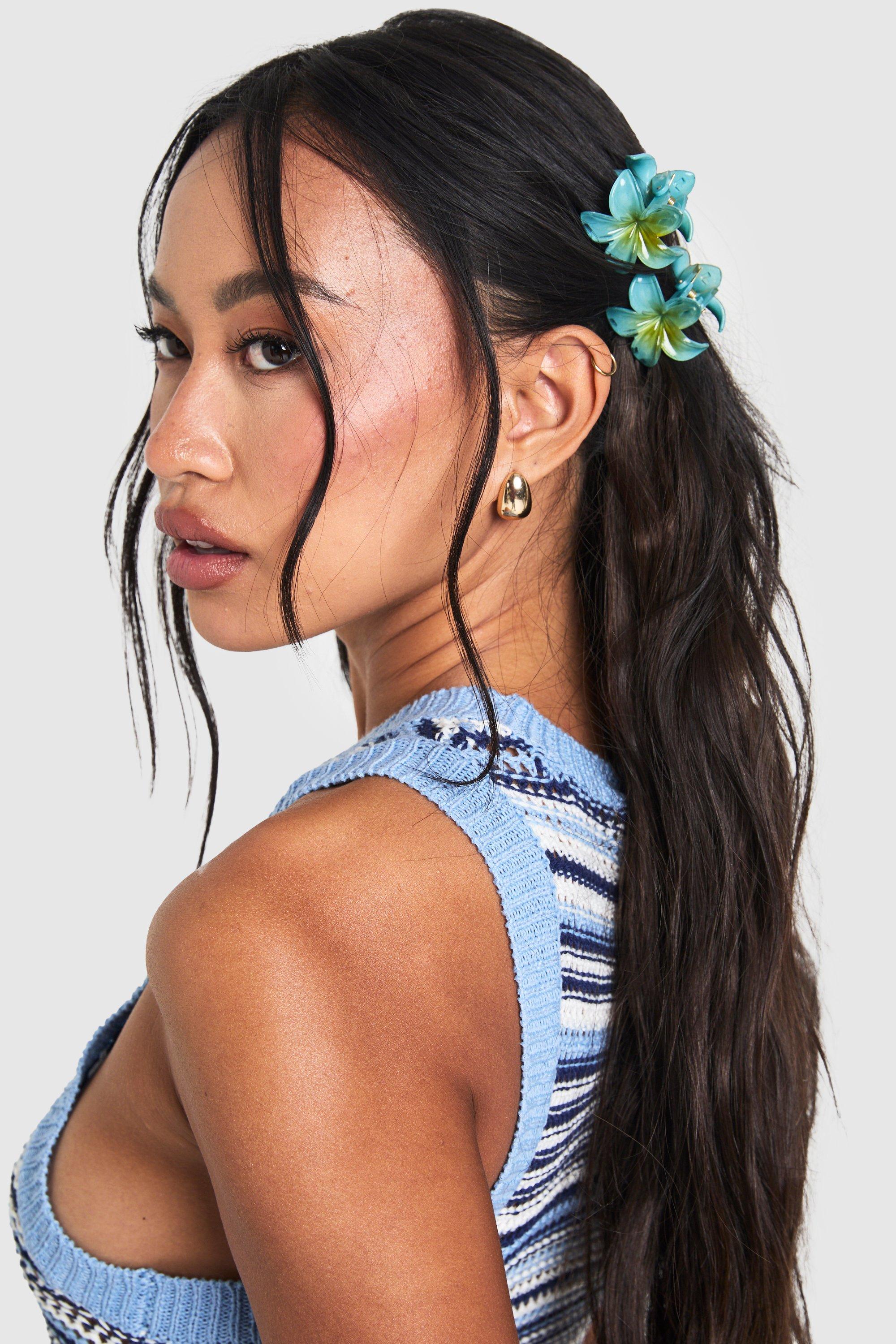 Click to view product details and reviews for Womens Small Flower Hair Clips 2 Pack Blue One Size Blue.