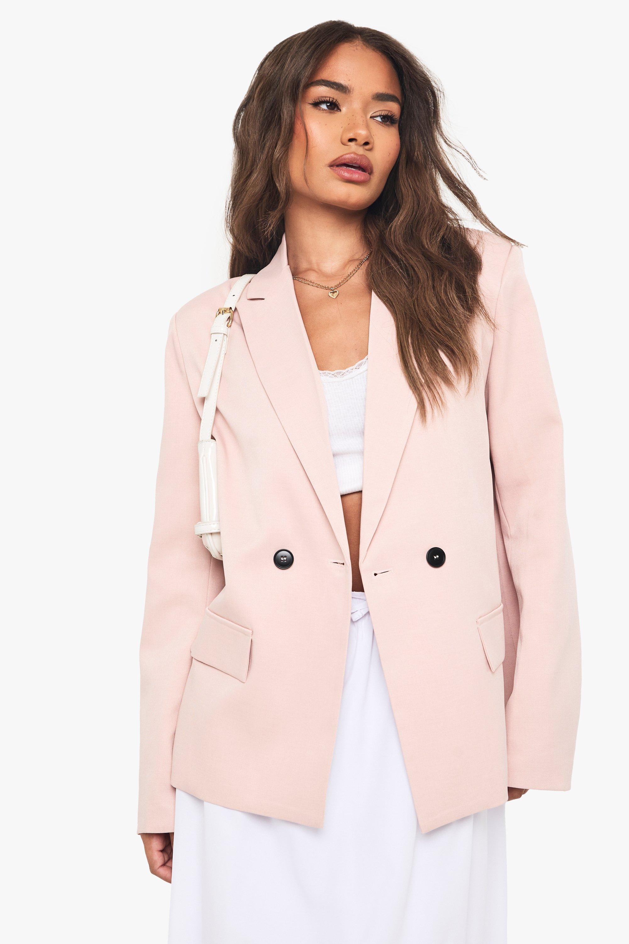 Boohoo Oversized Blazer Met Zak Detail, Pink