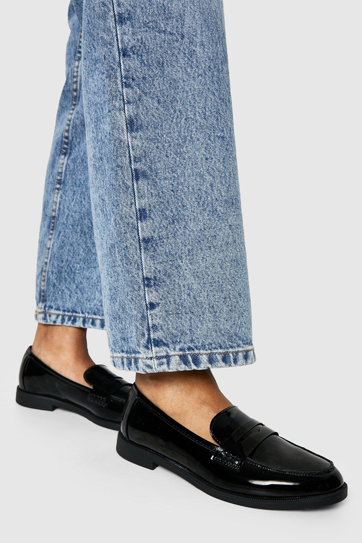 Boohoo Ruched Loafer, Black