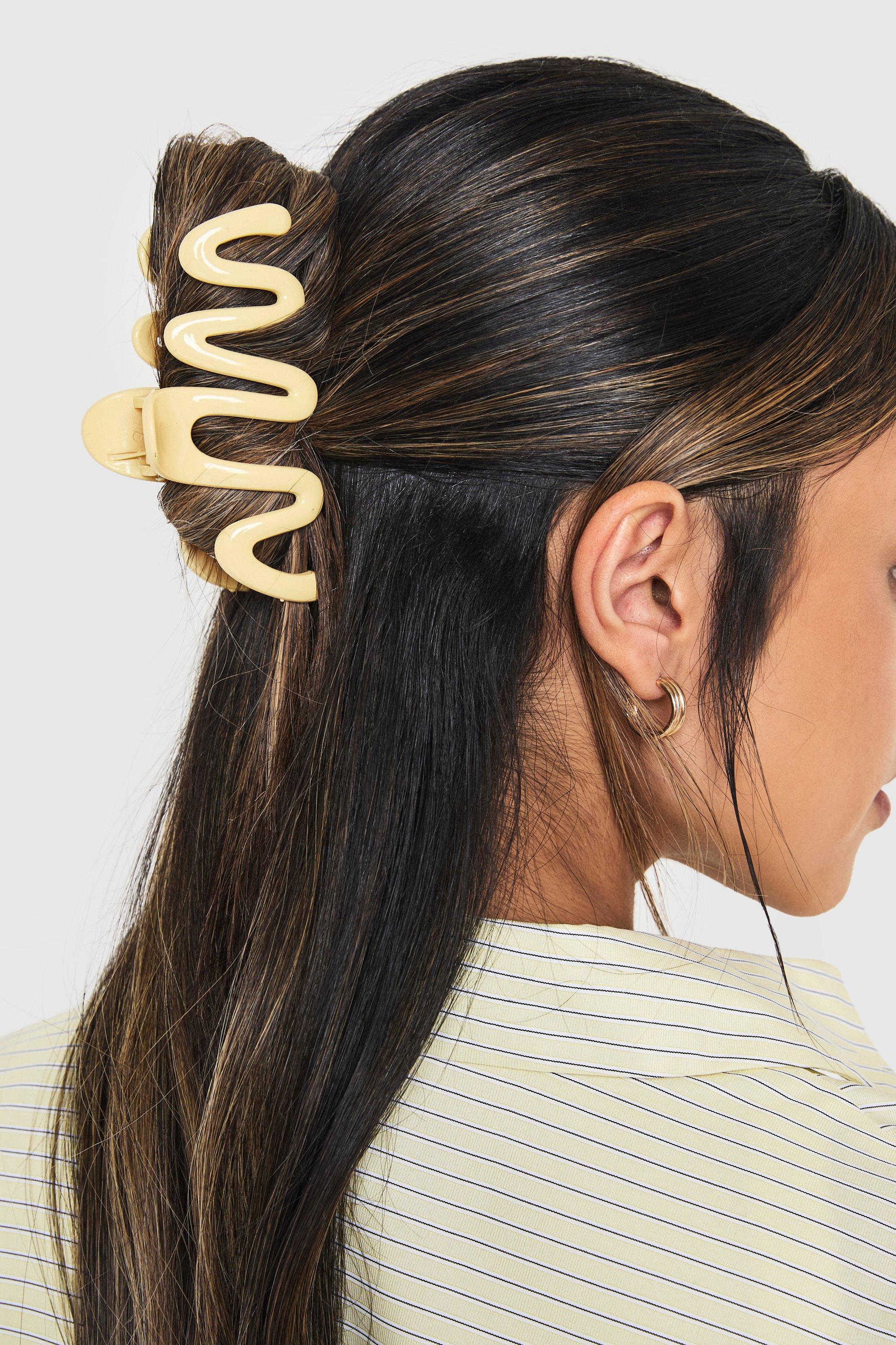 Click to view product details and reviews for Womens Large Wavy Claw Clip Yellow One Size Yellow.