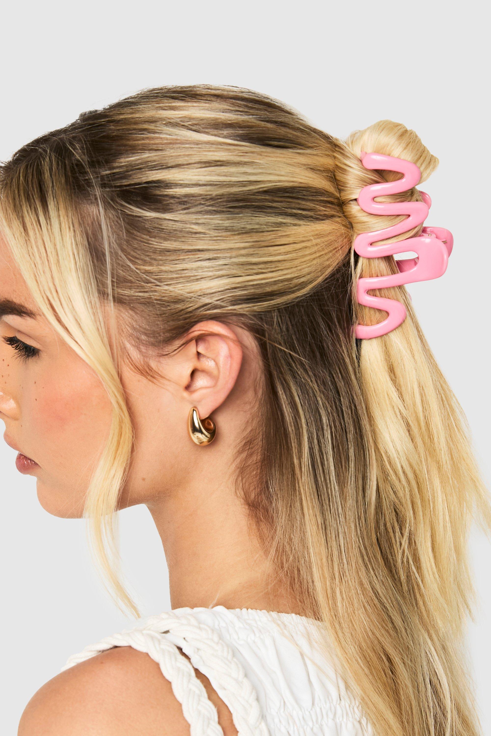 Click to view product details and reviews for Womens Large Wavy Claw Clip Pink One Size Pink.