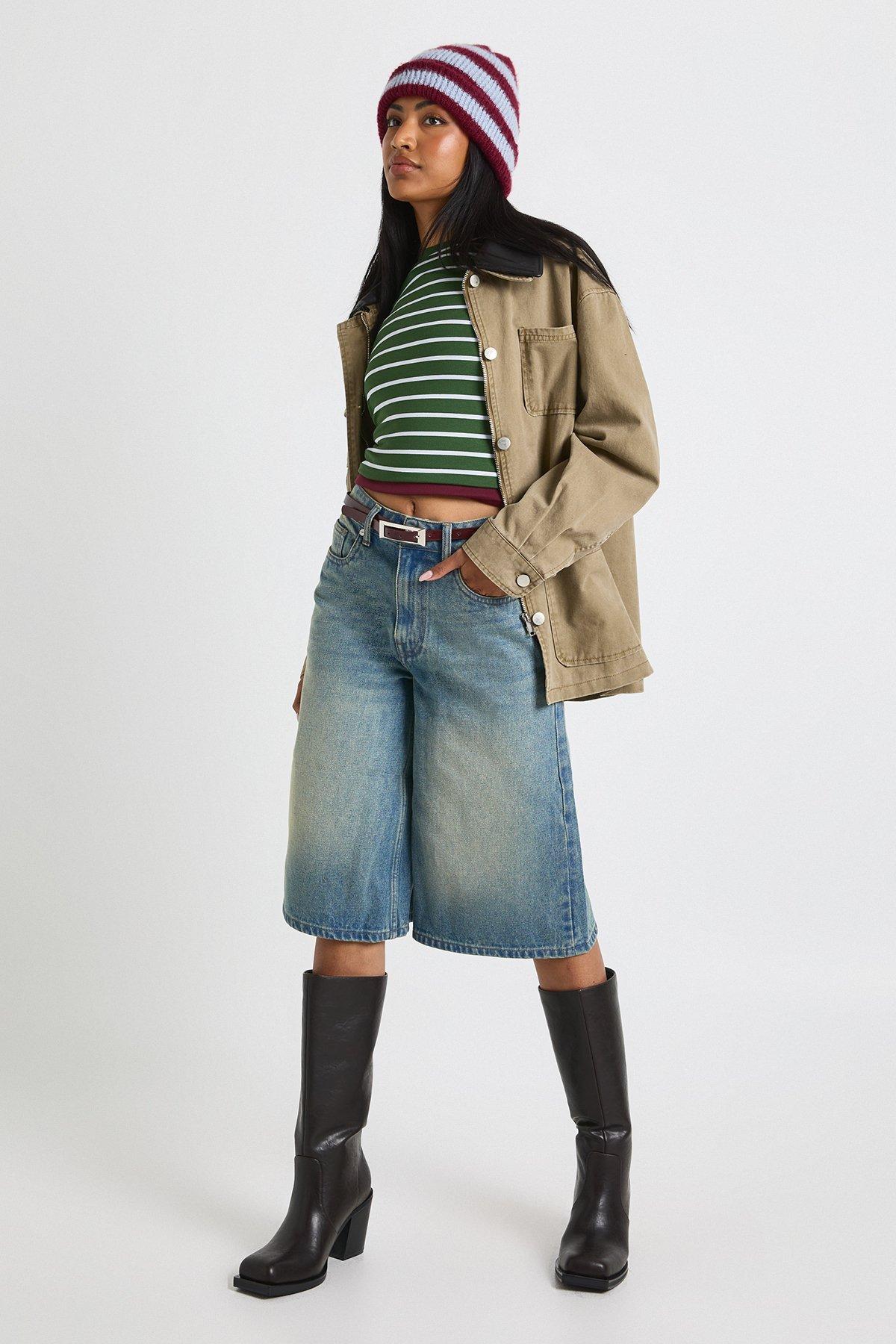 Image of Pantaloni tuta lunghi in denim, Azzurro