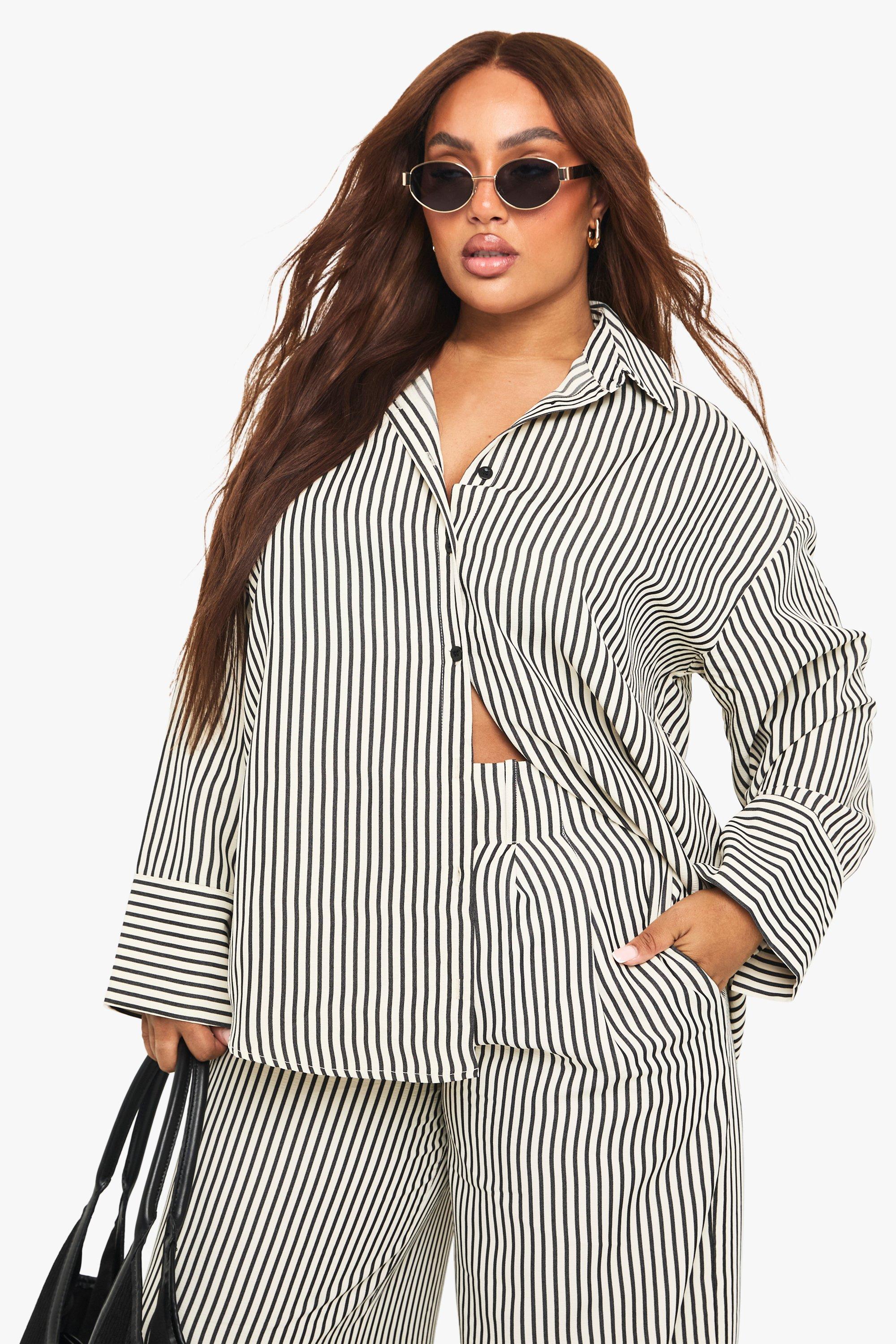Image of CAMICIA PIUMINO PLUS A RIGA CON BOTTONI, Nero