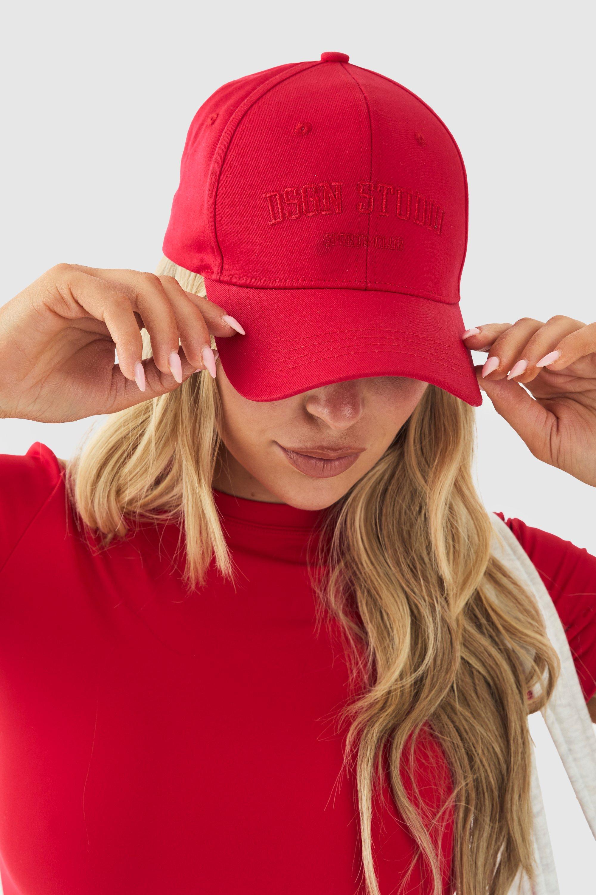 Click to view product details and reviews for Womens Dsgn Studio Sports Club Embroidered Cap One Size Red.