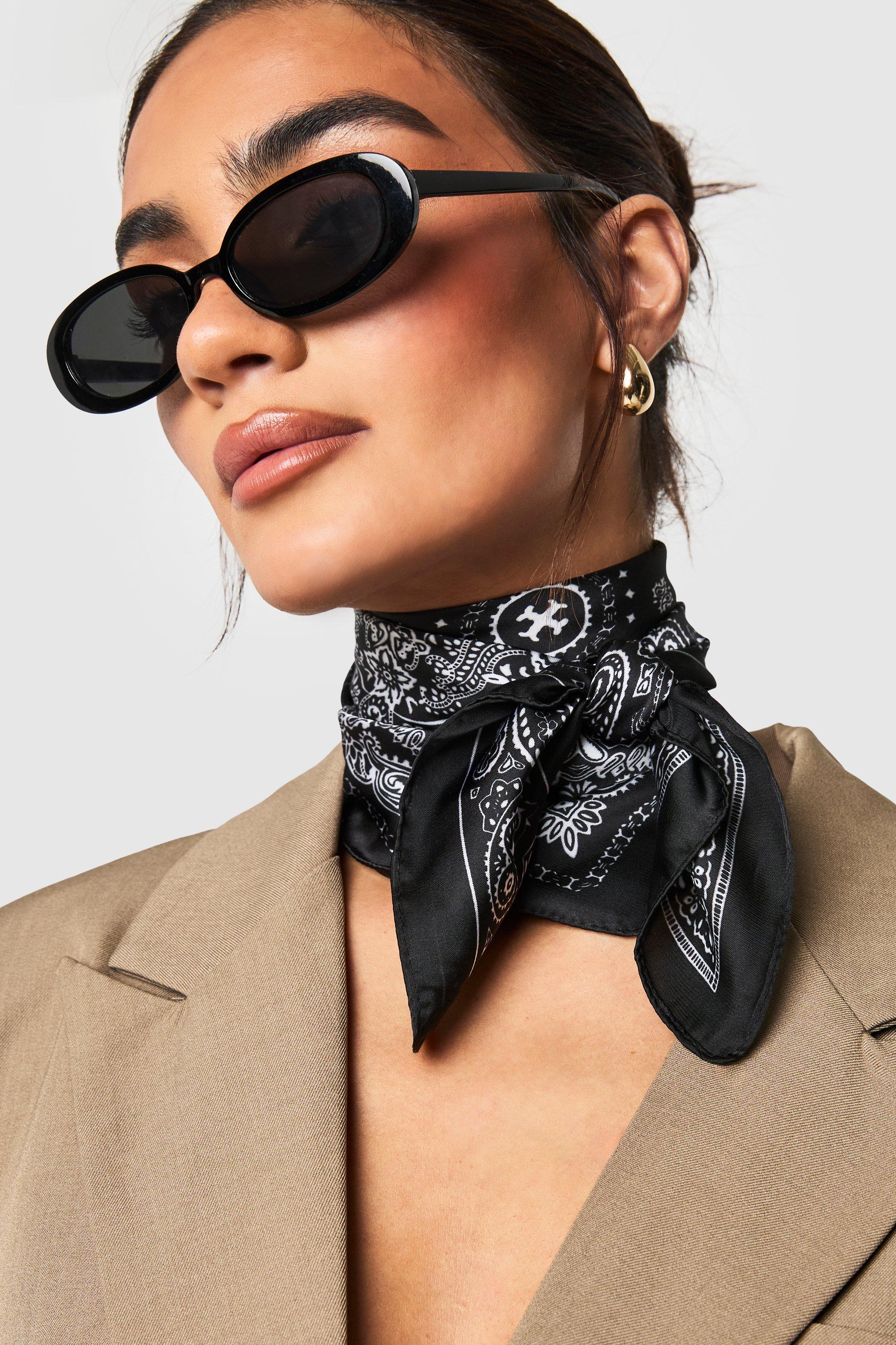 Womens Paisley Neck Scarf - Black - One Size, Black