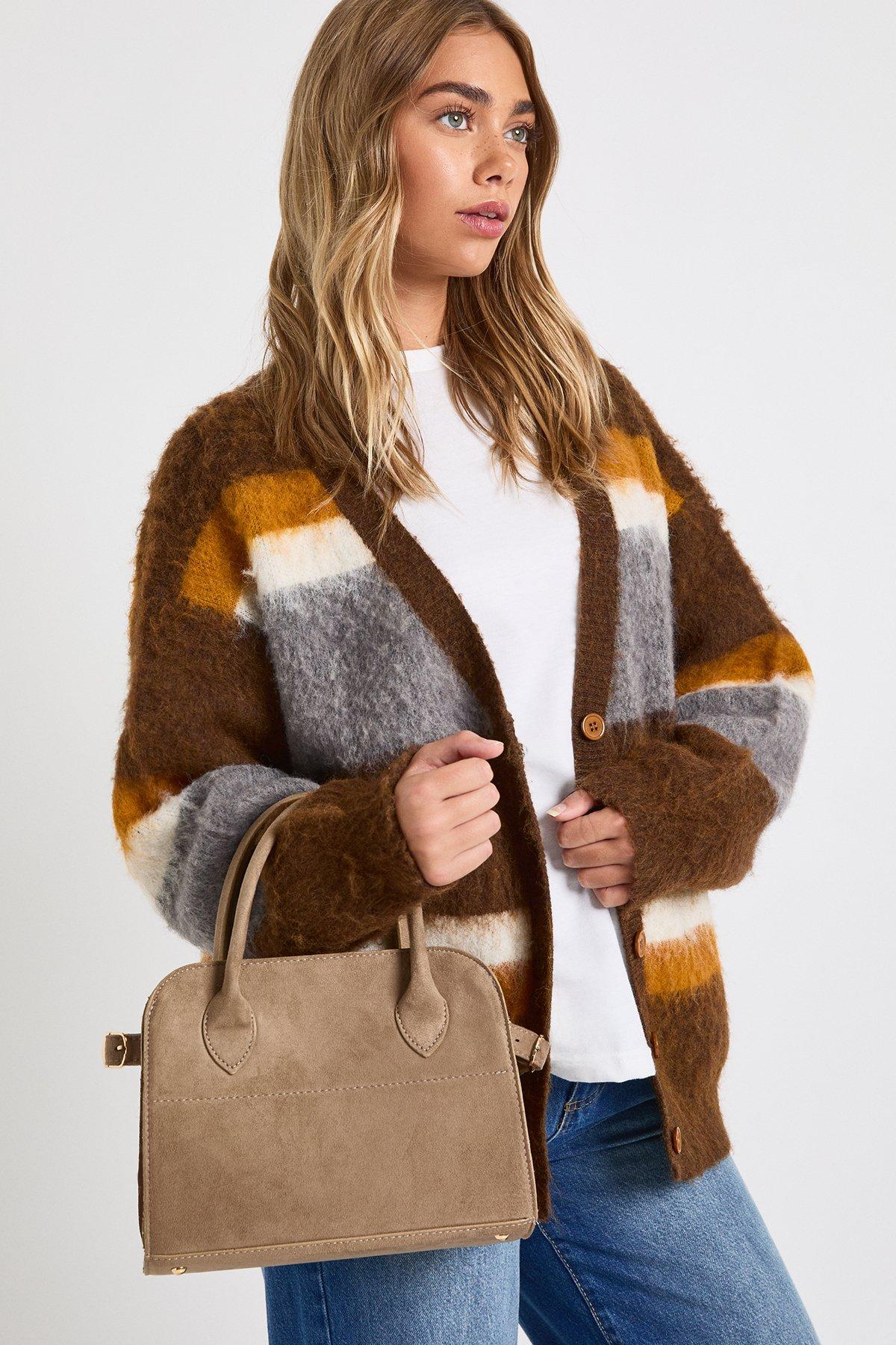 Image of Pochette da bowling in scamosciato, Beige