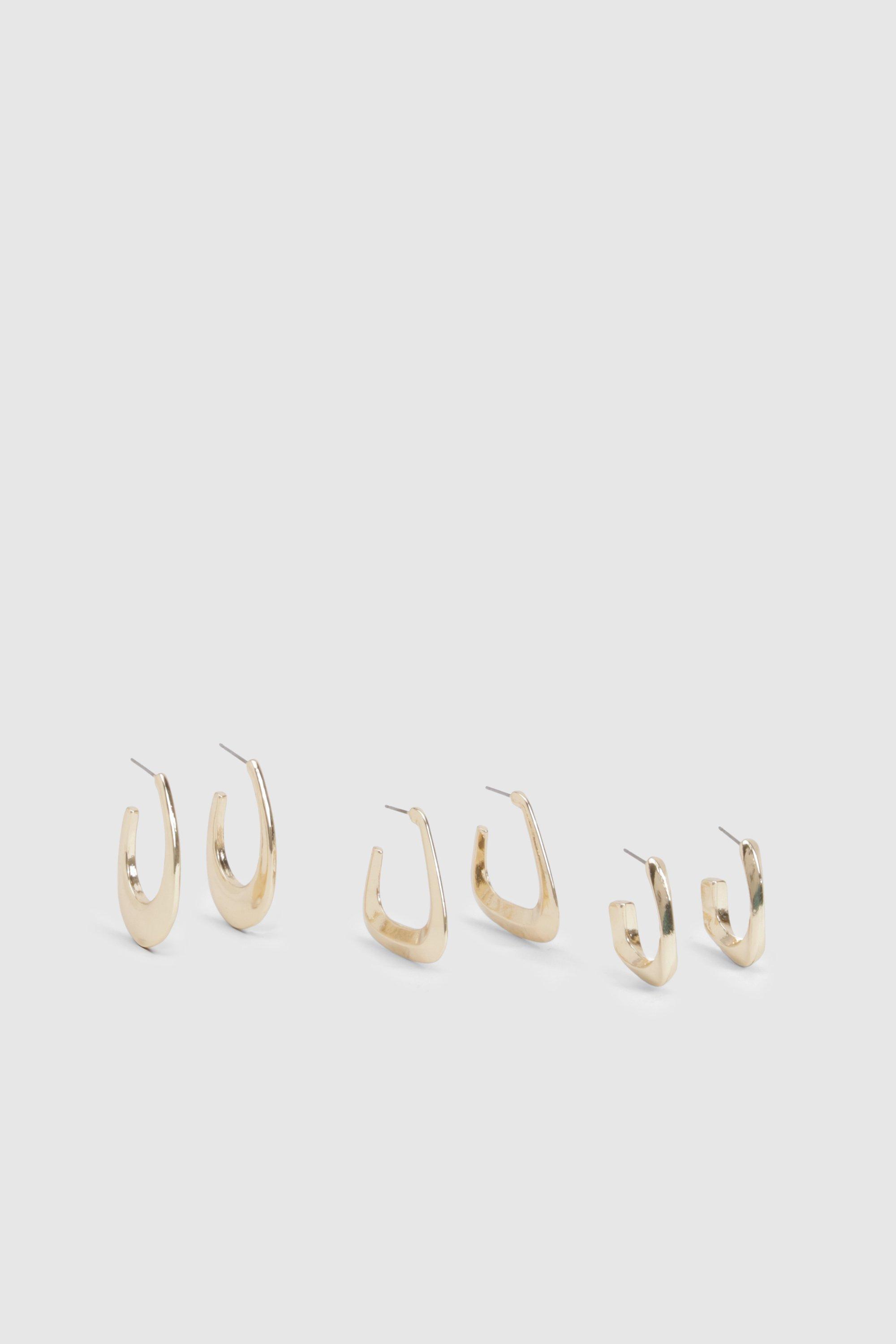 Image of Orecchini a cerchio grandi - set di 3 paia, Metallics