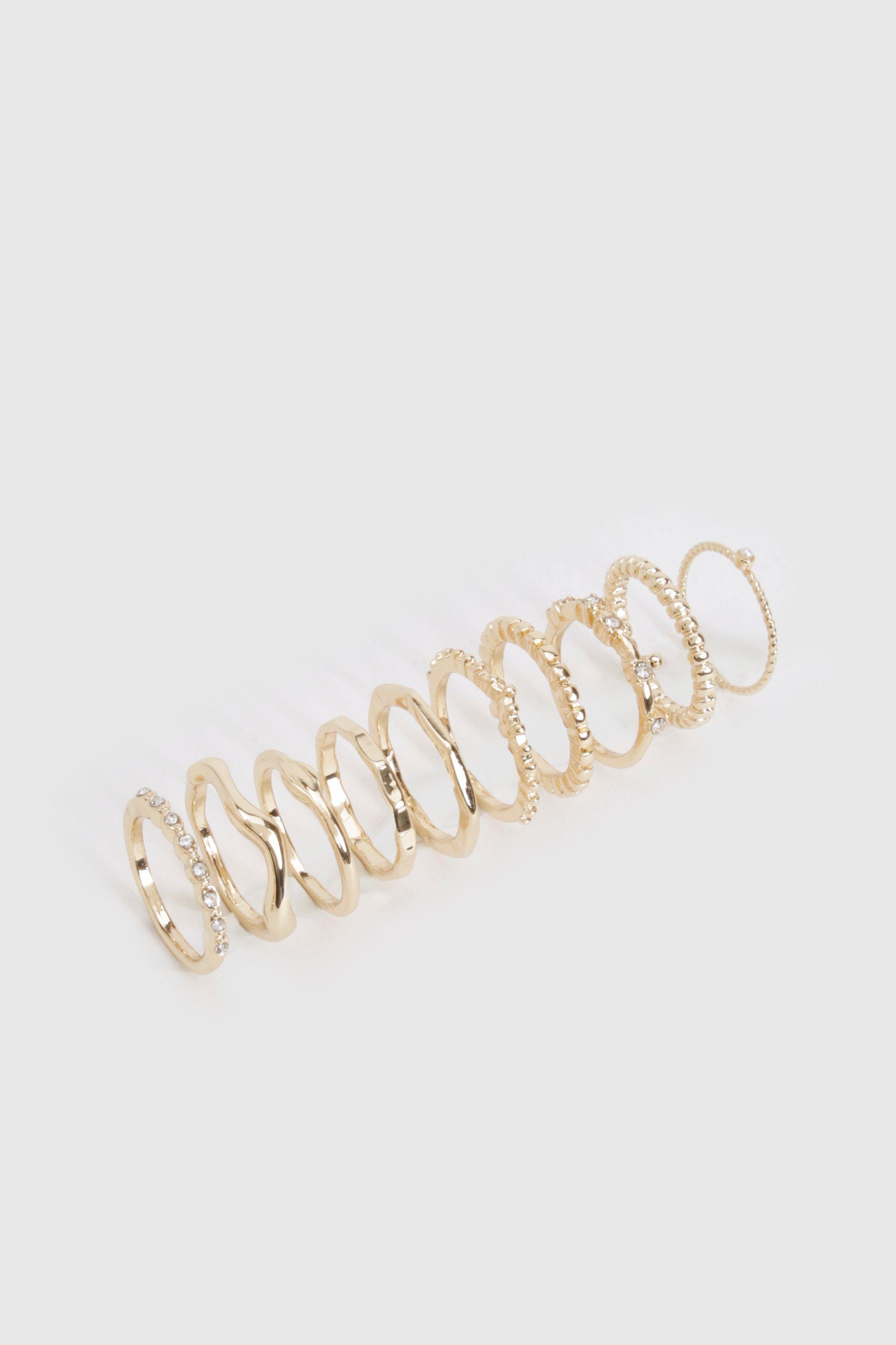 Image of Gold 10 Pack Rings, Metallics