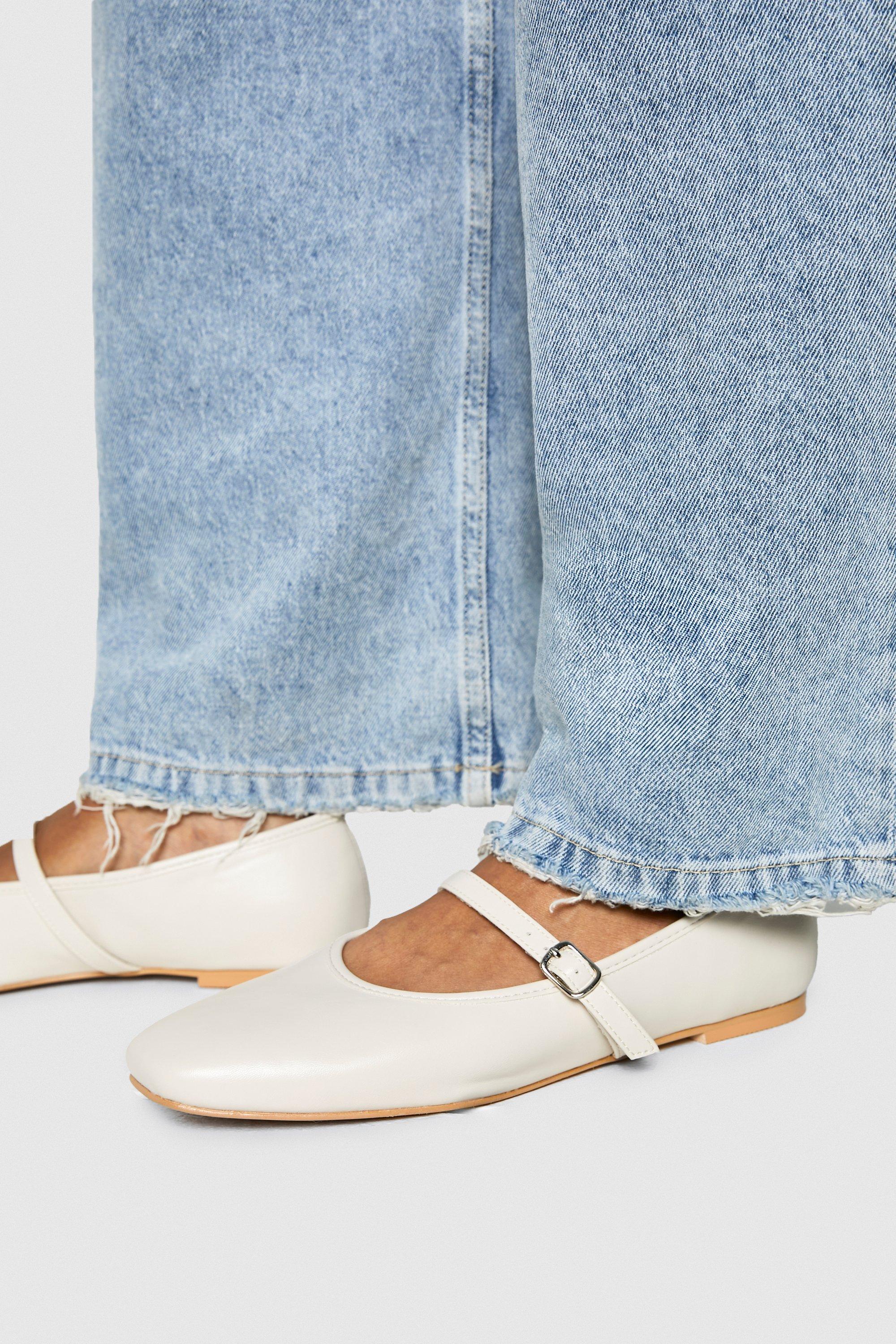 Image of Soft Square Toe Ballet Flats, Bianco