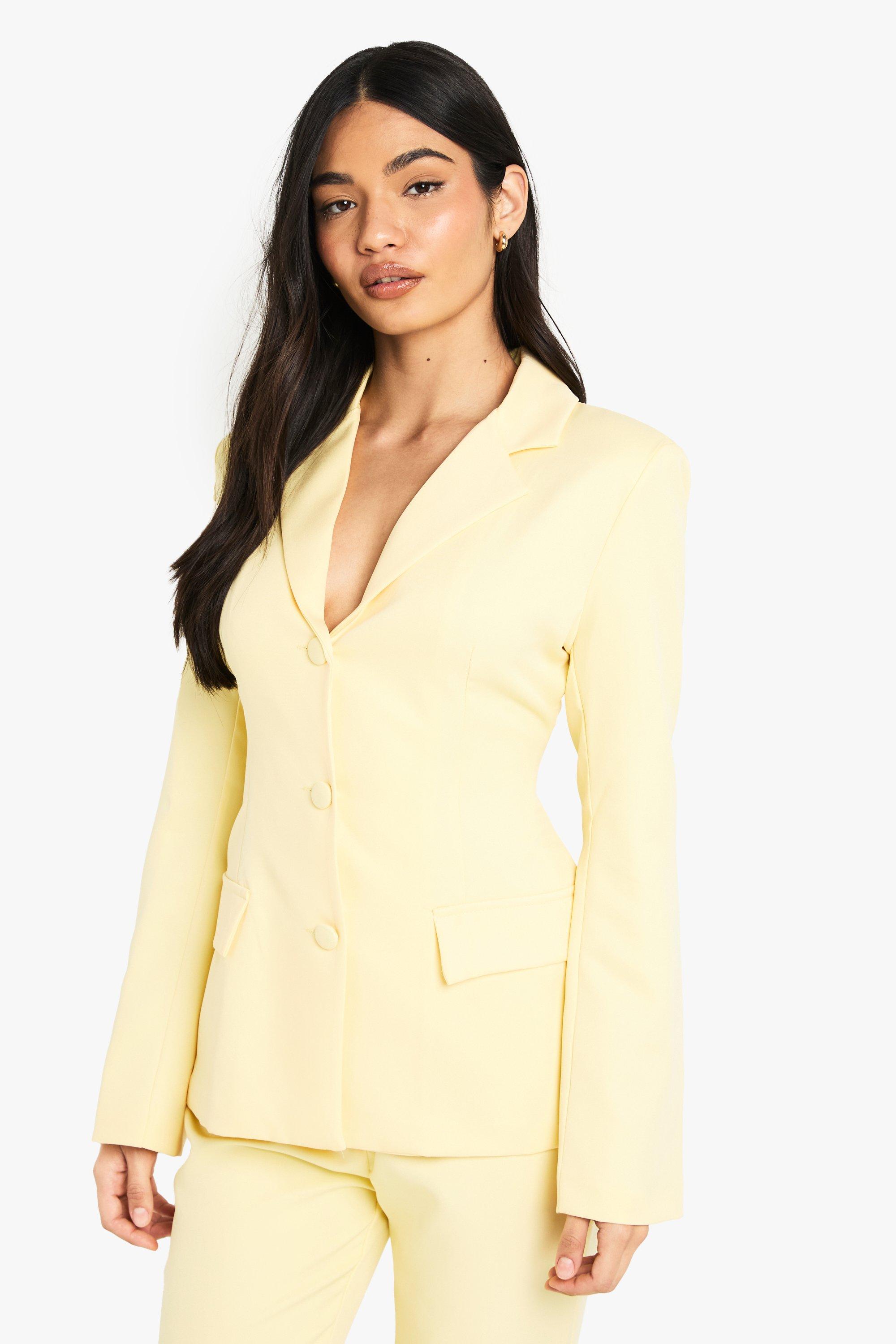 Boohoo Getailleerde Blazer Met Structuur, Butter