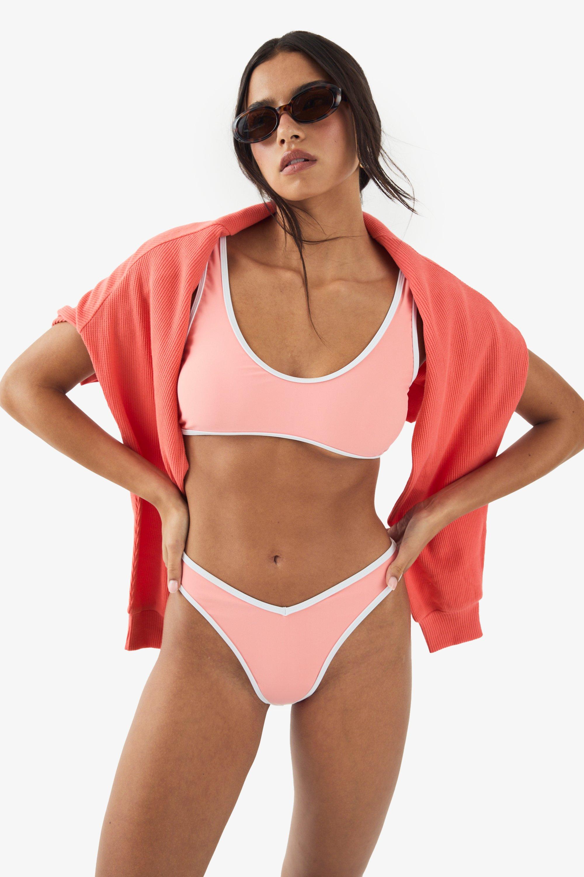 Boohoo Dsgn Studio Sports Bikini Bottom, Coral
