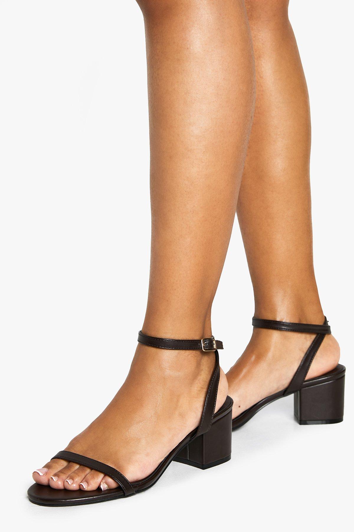 Image of Low Block Barely There Heels, Brown