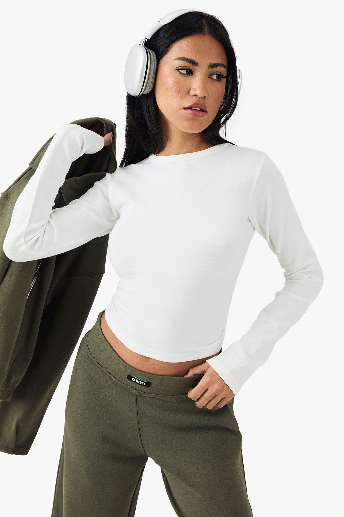 Image of DSGN Studio Embroidered Long Sleeve Top, Bianco