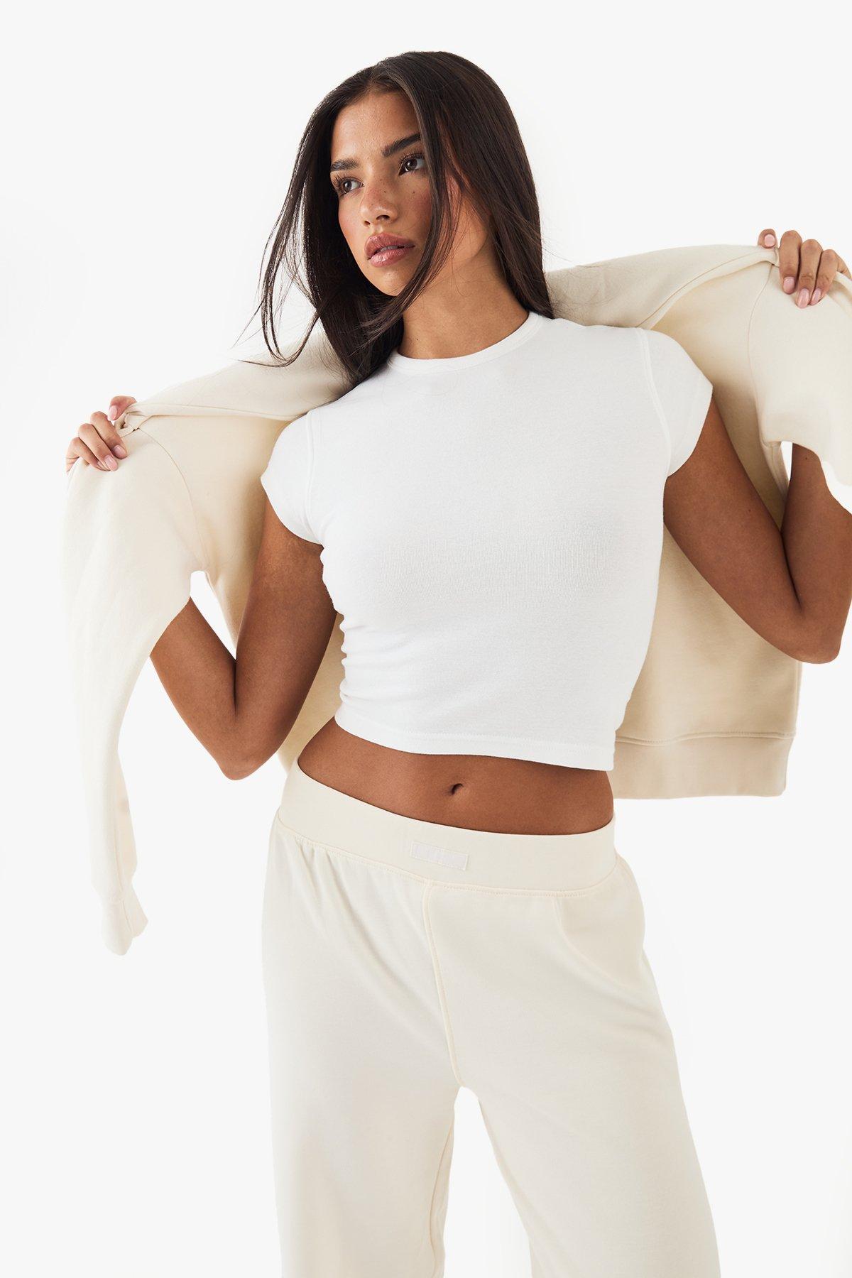 Image of DSGN Studio Embroidered Short Sleeve Top, Bianco