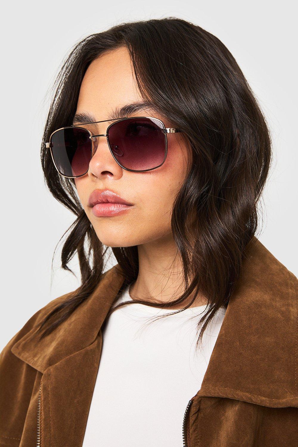 Image of Metal Frame Aviator Sunglasses, Nero