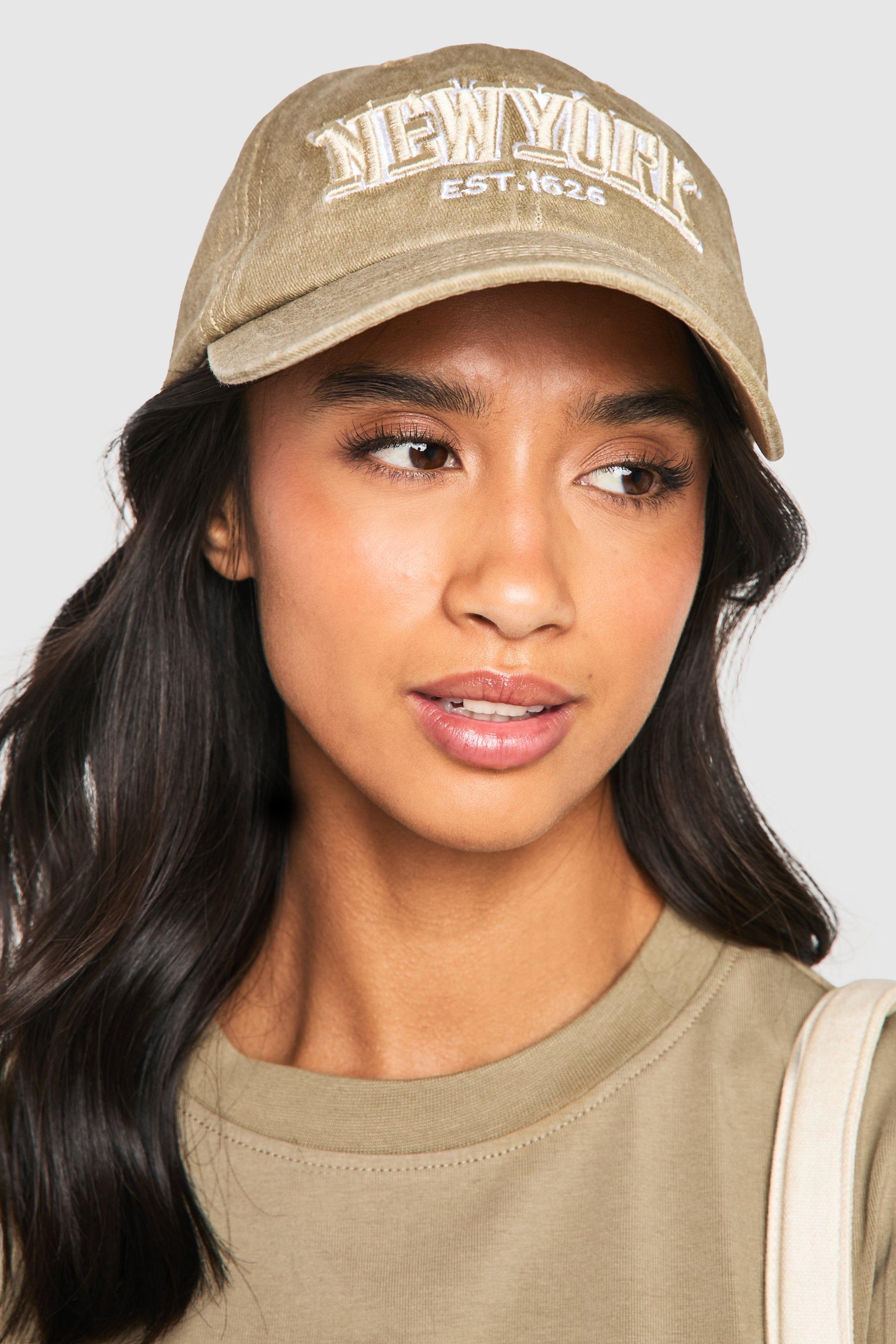 Image of Acid Wash Slogan Cap, Beige