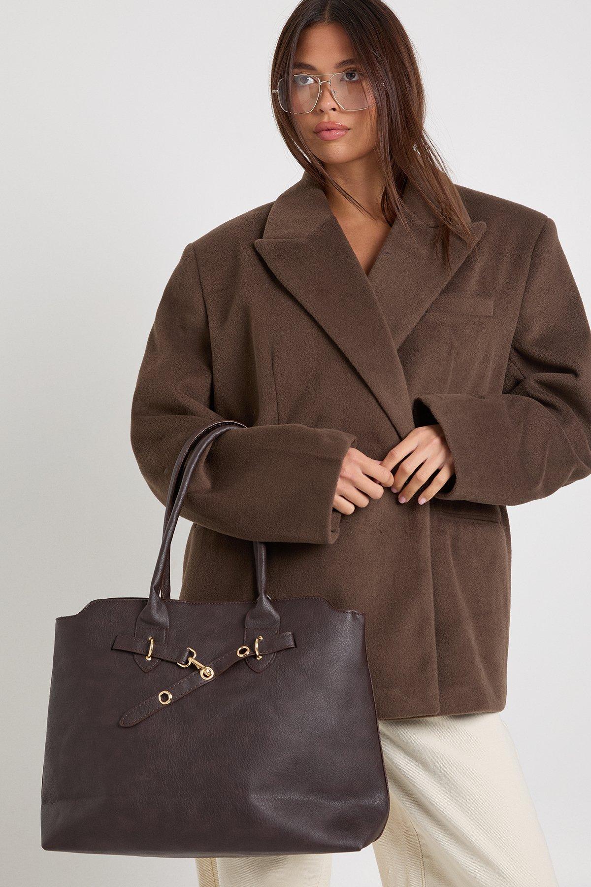 Image of Top Handle Tote Bag, Brown