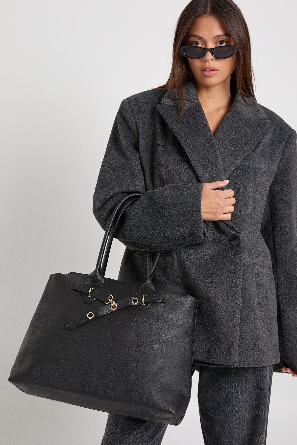 Image of Top Handle Tote Bag, Nero