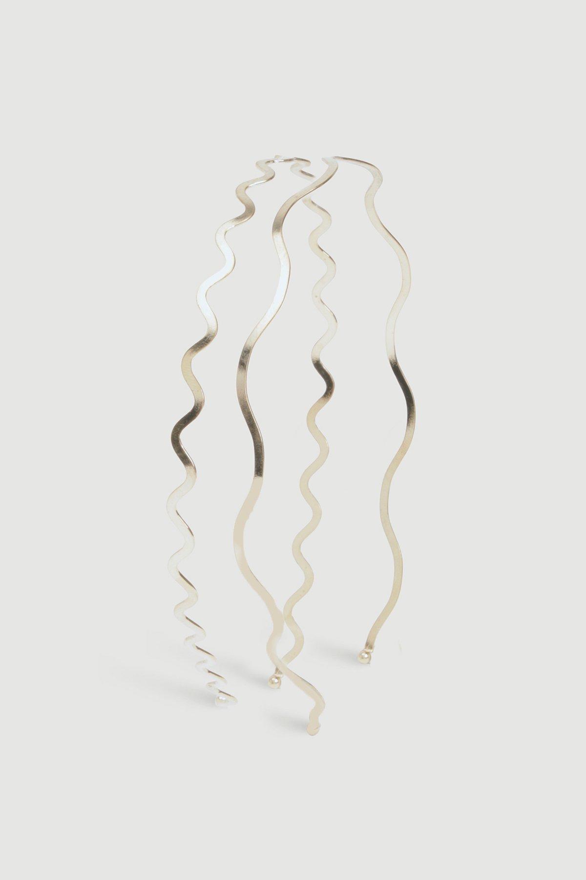 Image of Gold Wavy Headbands 2 Pack, Metallics
