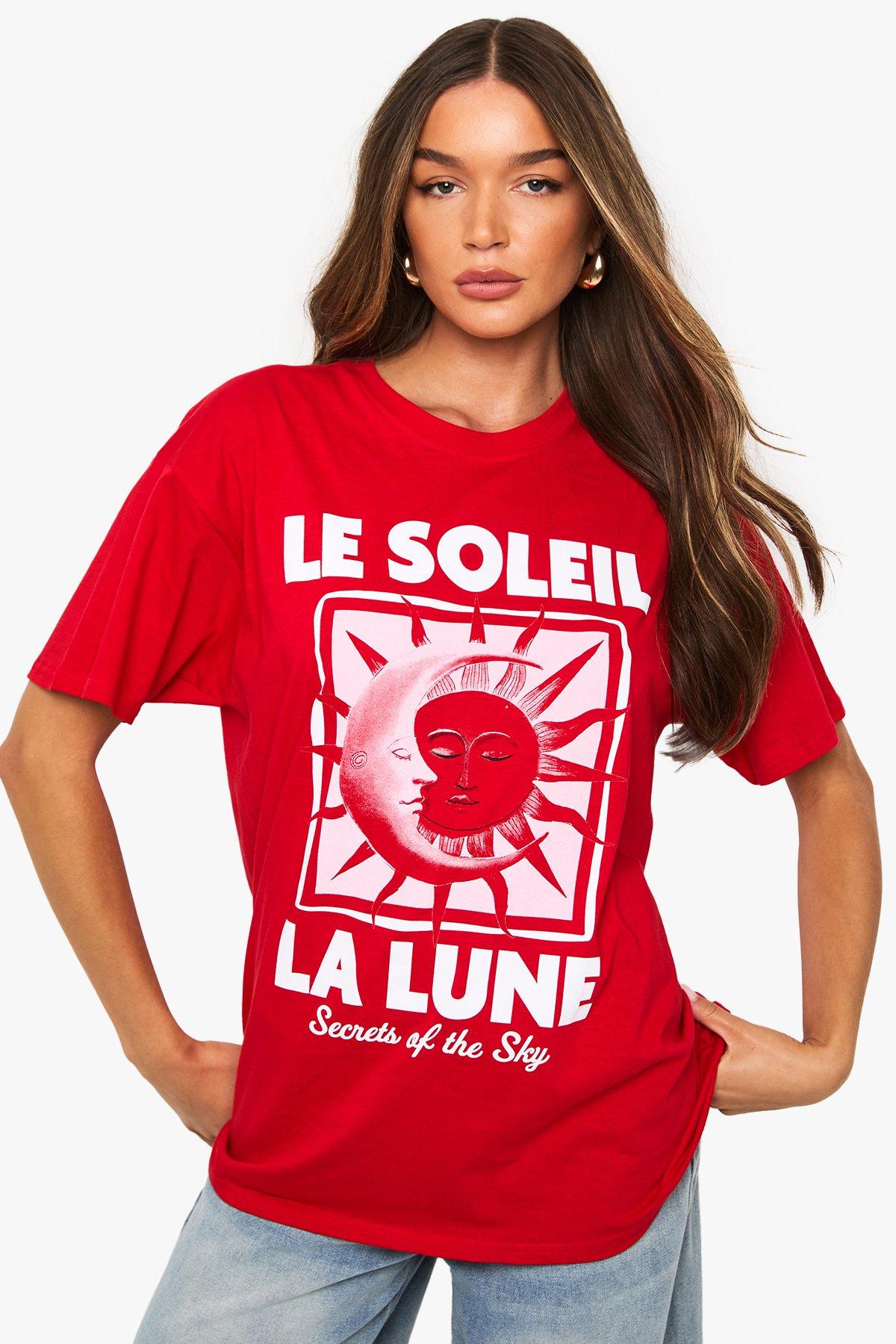Image of Le Soleil La Lune Printed T-Shirt, Rosso