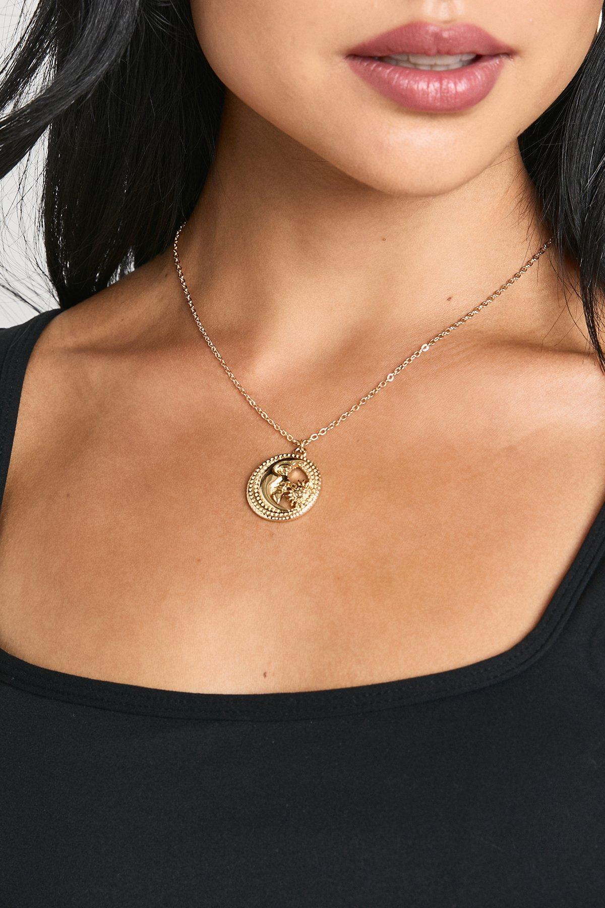 Image of Celestial Pendant Necklace, Metallics