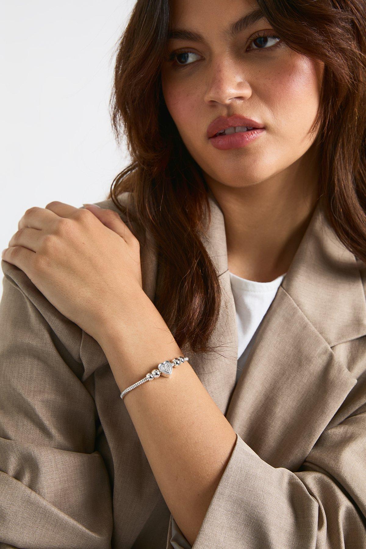 Image of Heart Charm Bracelet, Grigio
