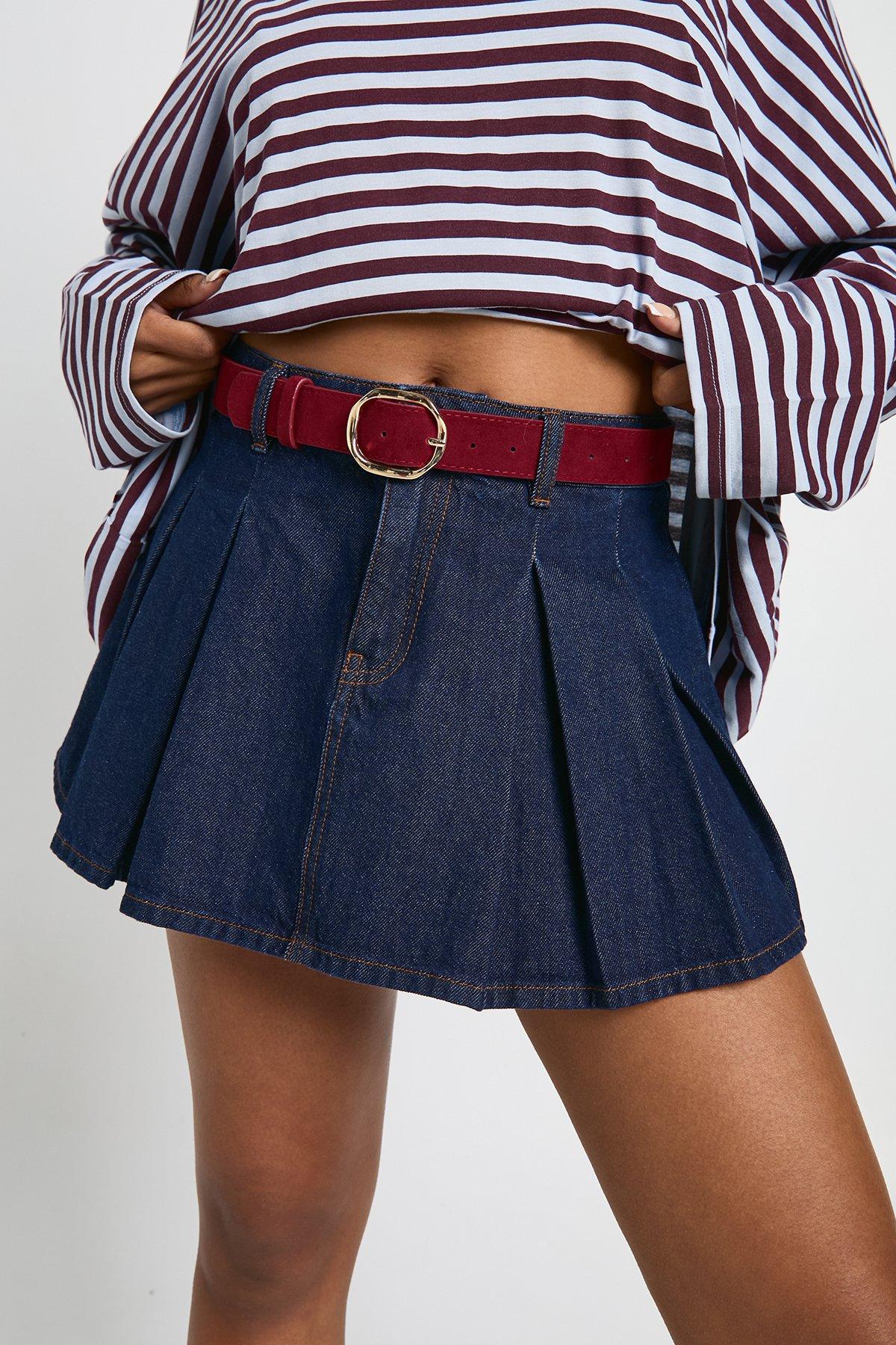 Image of Angled Buckle Belt, Rosso