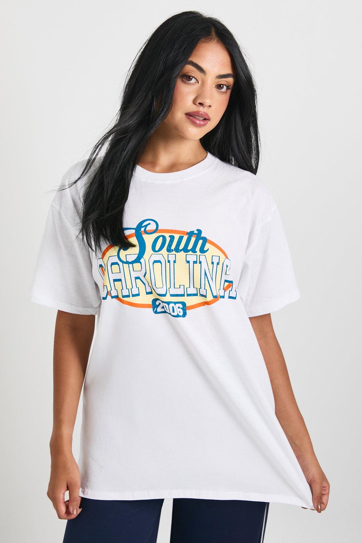 Image of South Carolina Printed T-Shirt, Bianco