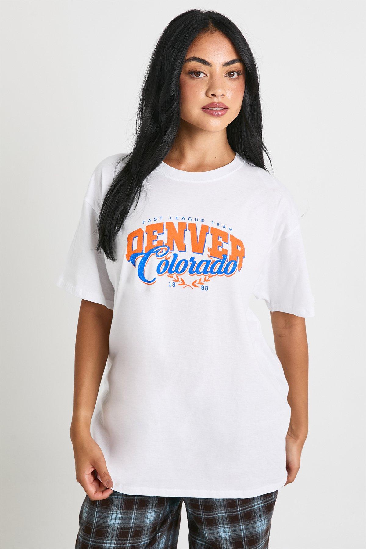 Image of Denver Colorado Printed T-Shirt, Bianco