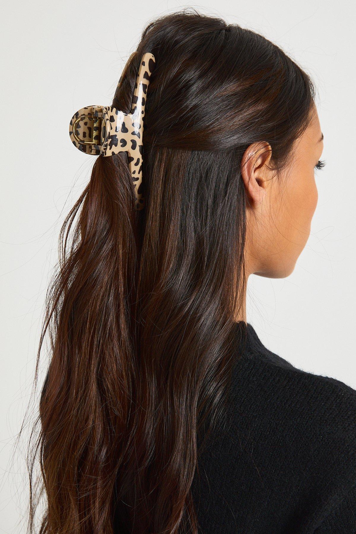 Image of Leopard Print Large Claw Clip, Multi