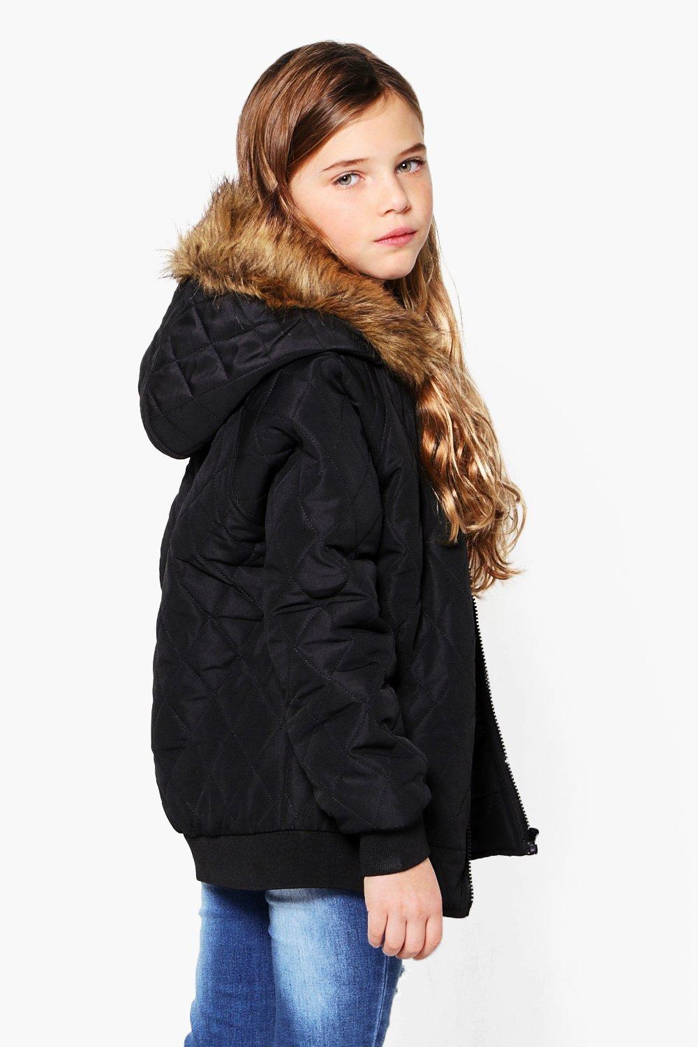 girls hooded bomber jacket