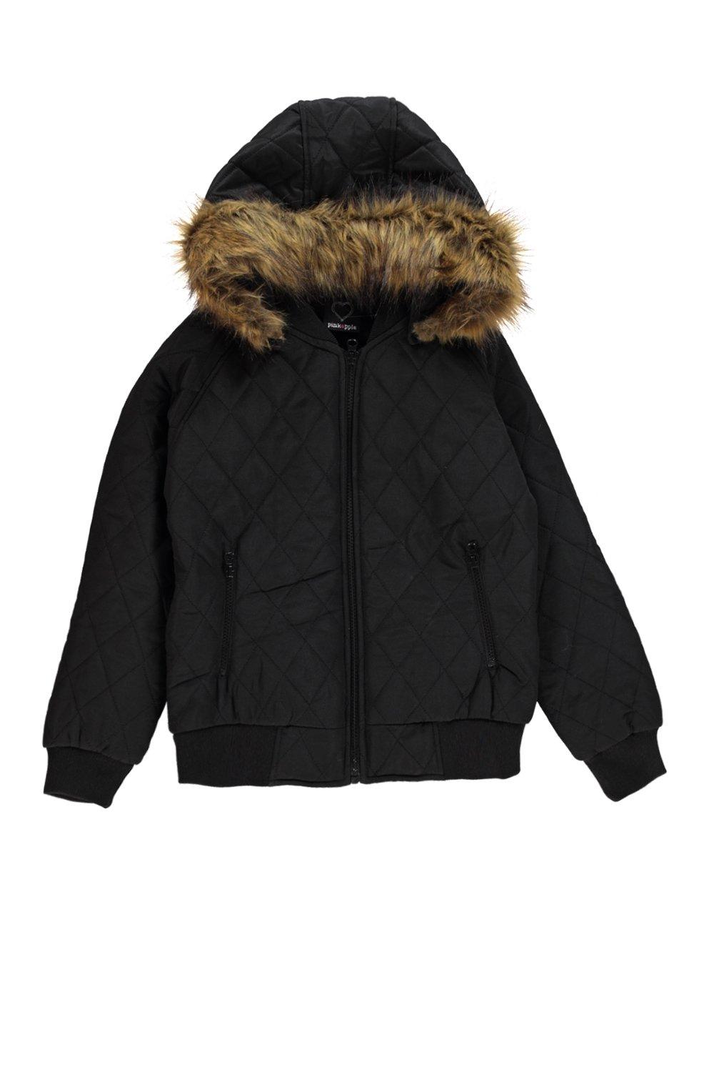 faux fur hooded bomber jacket