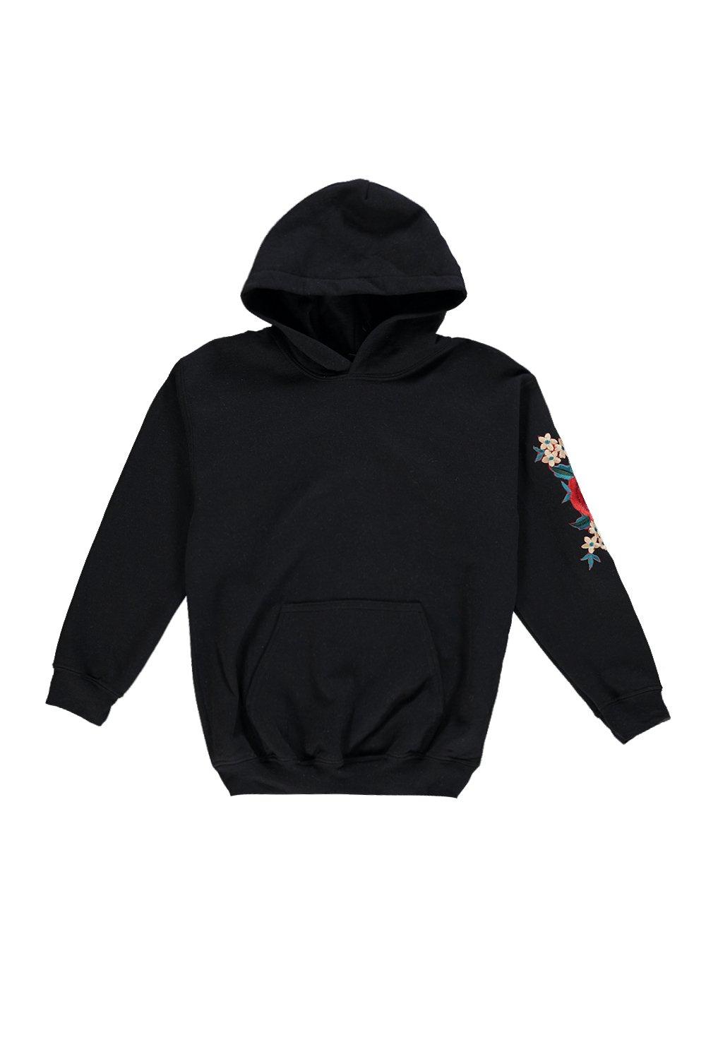 off white rose embroidered hoodie