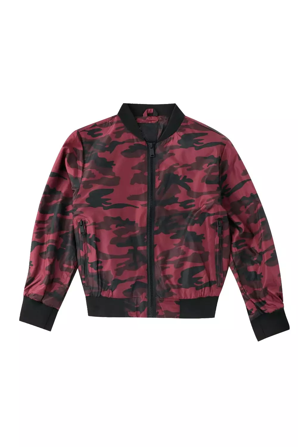 Red and black hot sale camo jacket