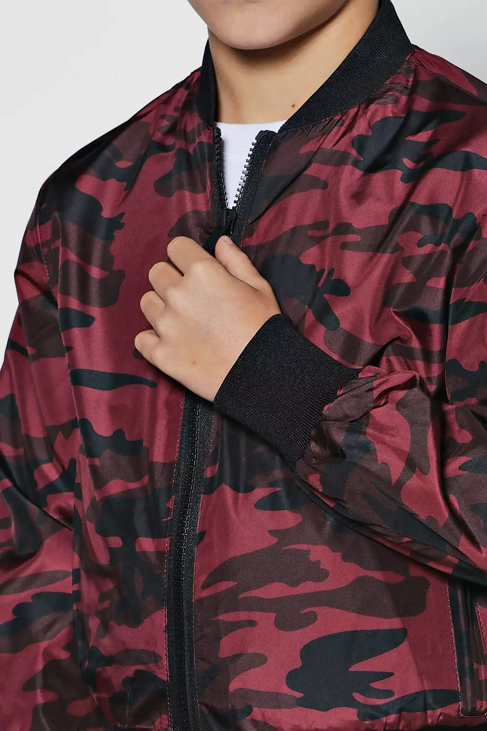 Red on sale camo windbreaker