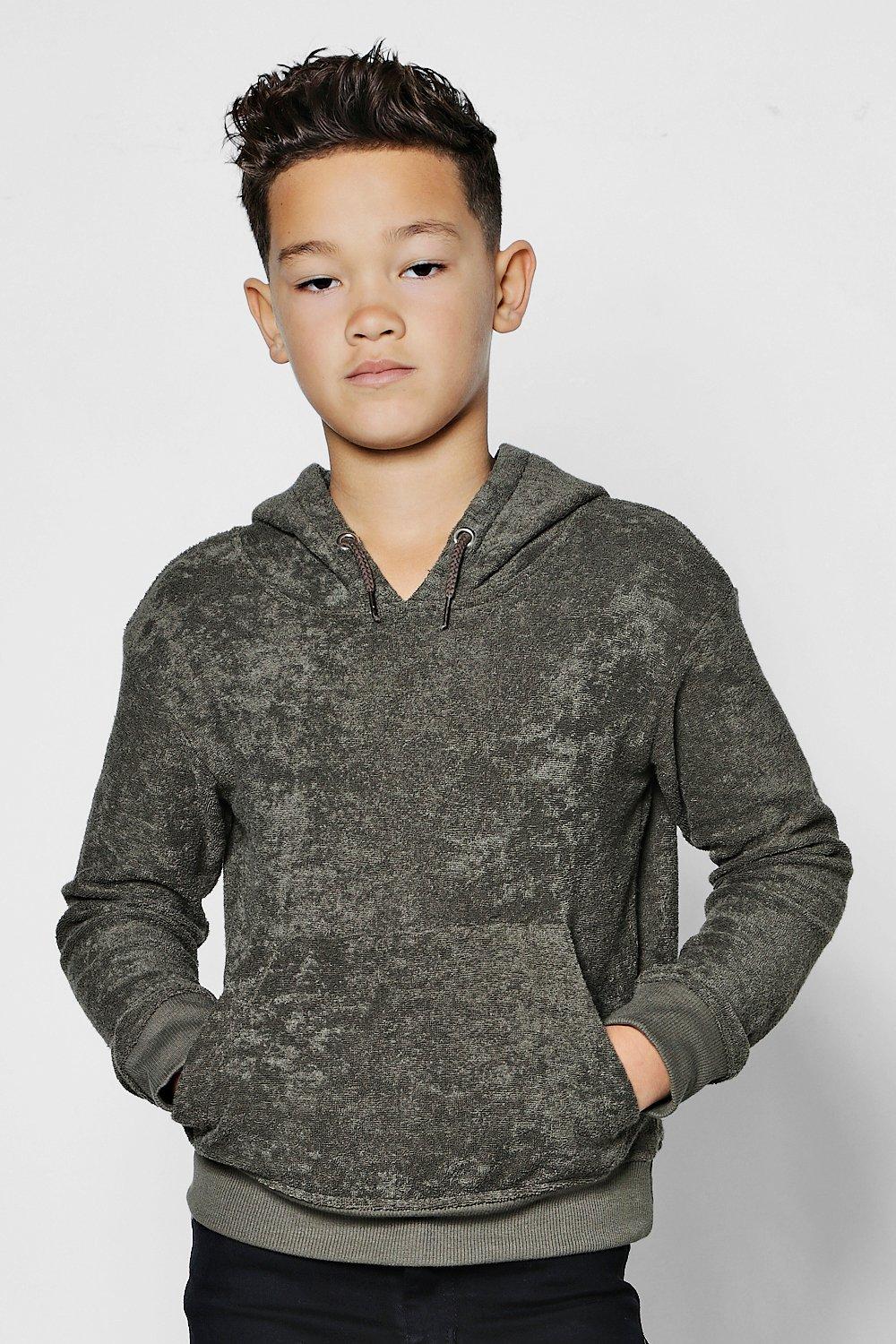 boys towelling hoodie