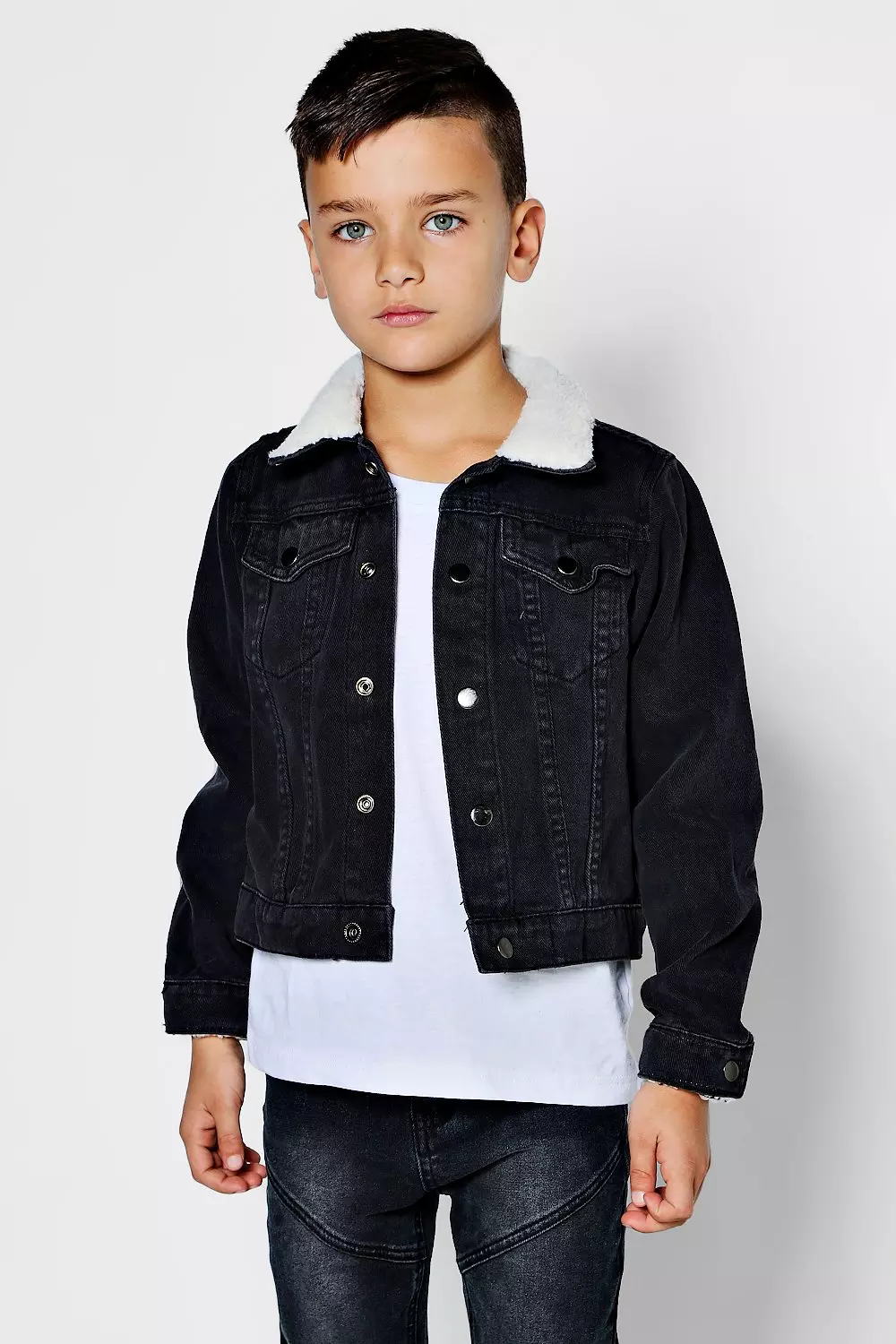 Boys denim outlet borg jacket