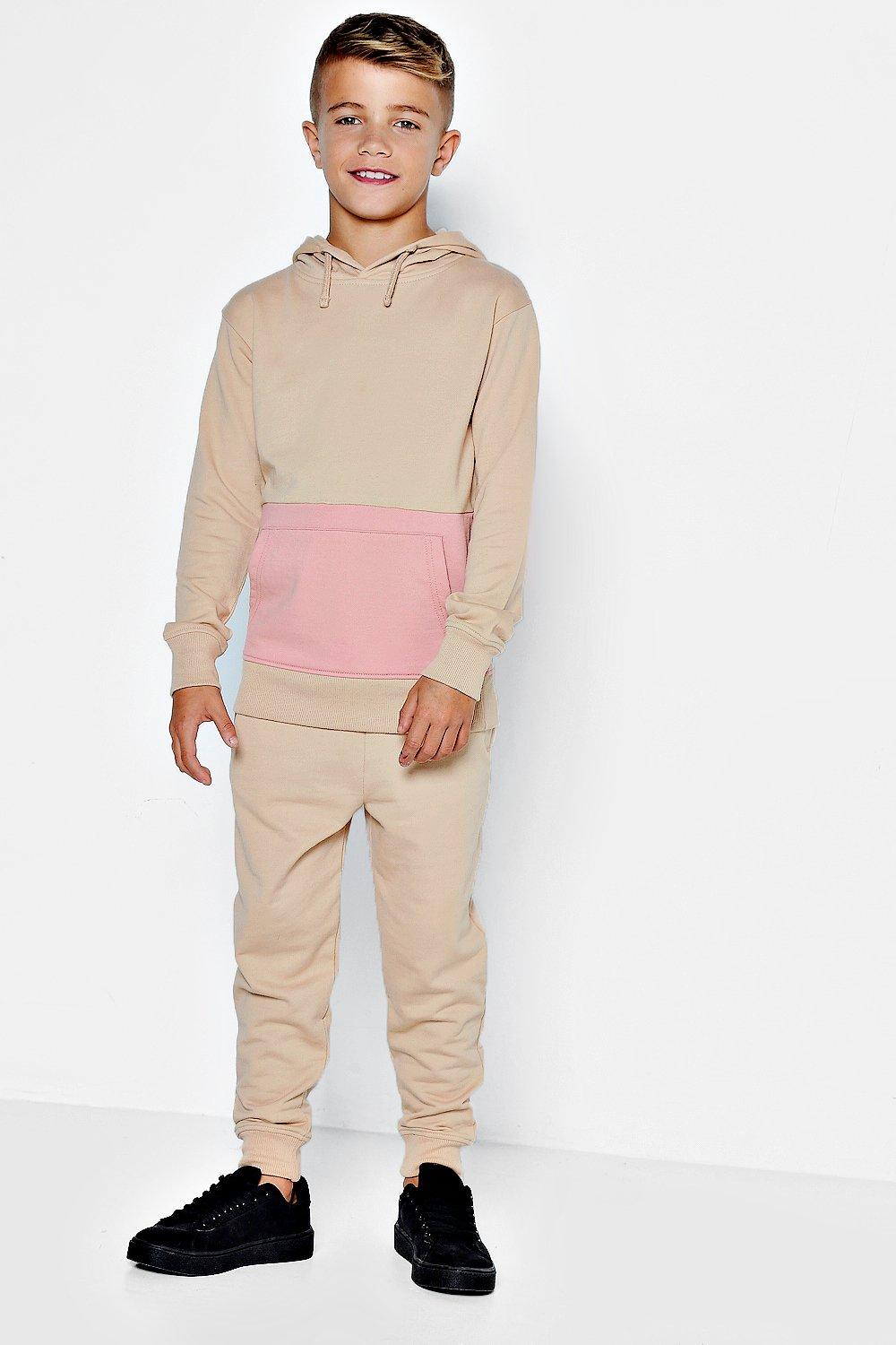 boohooman beige tracksuit