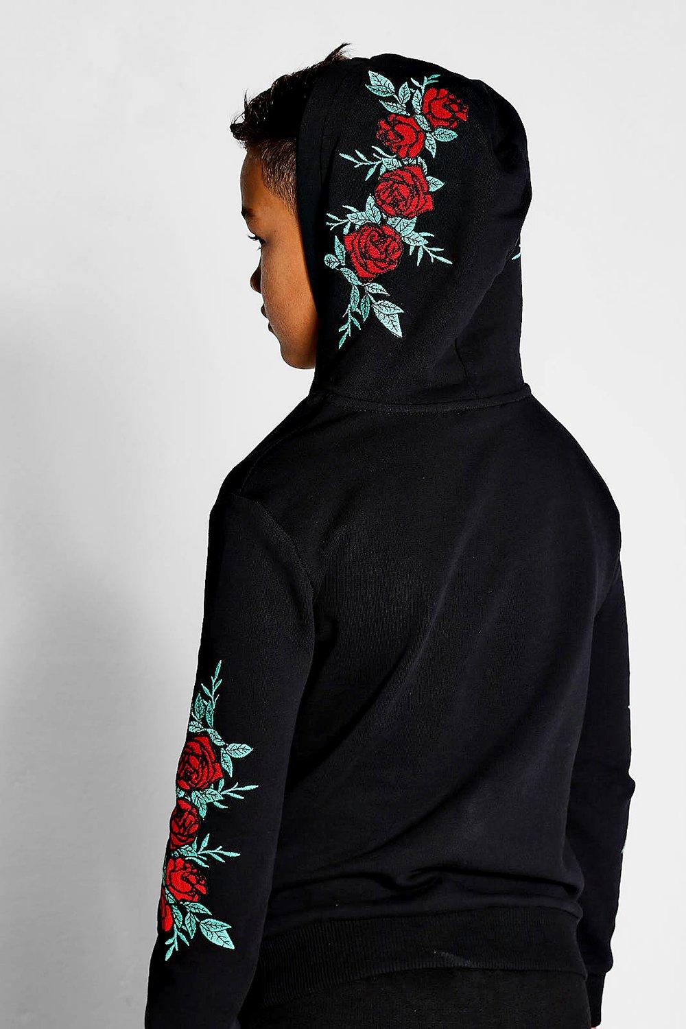 black floral hoodie