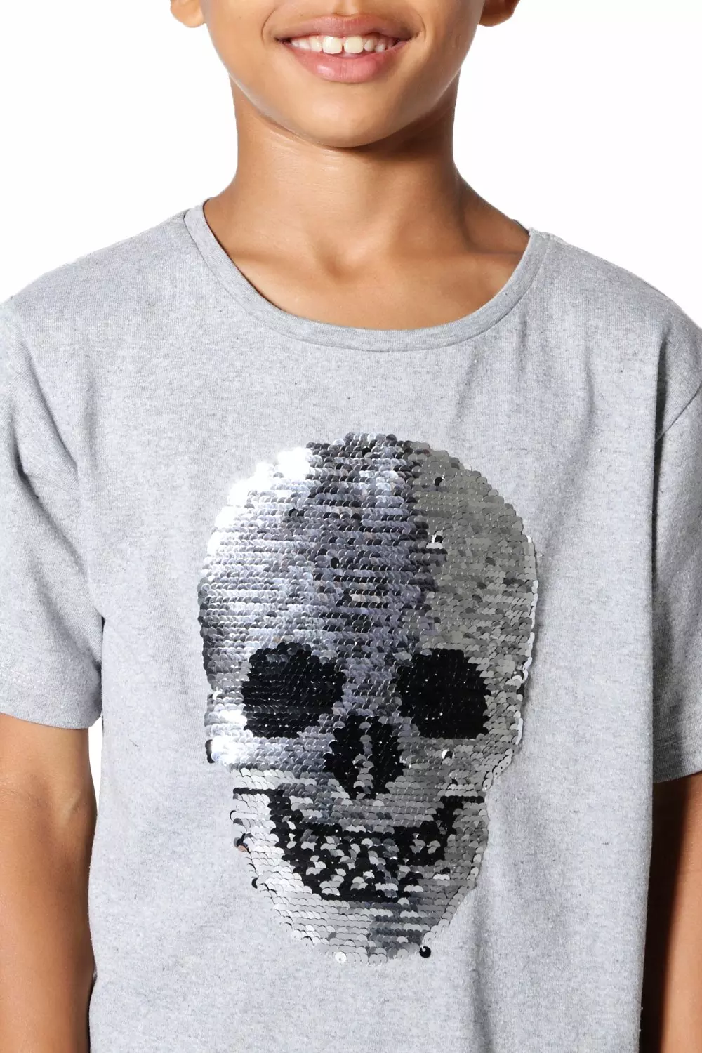 serie Convención Salida Boys Skull Flippy Sequin Tee & Short Set | boohooMAN