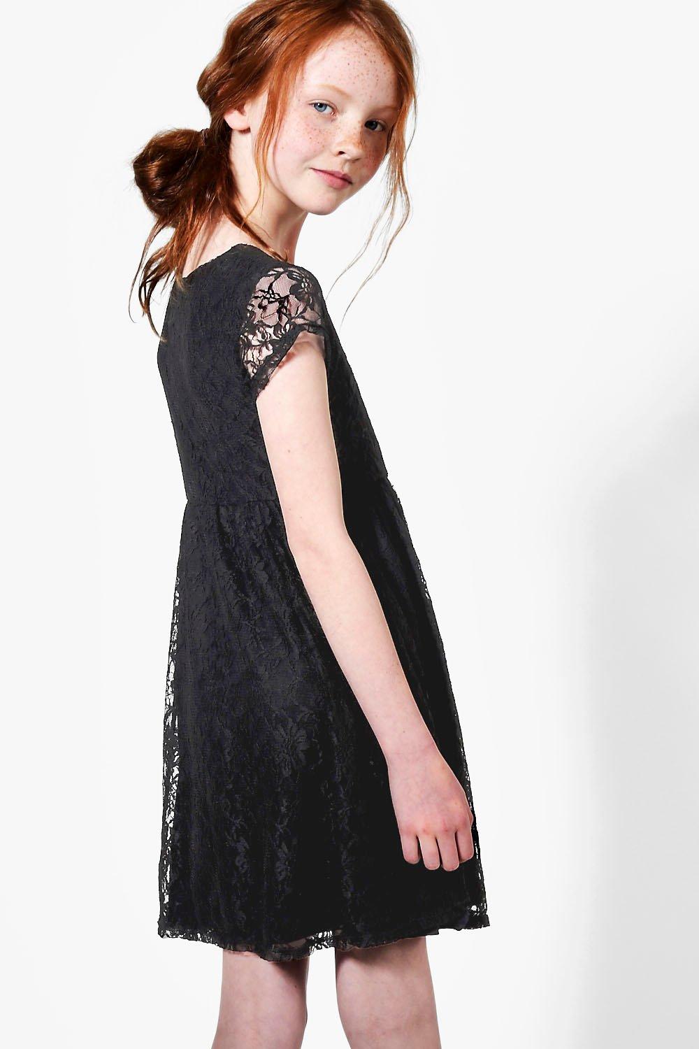 black lace skater dress uk