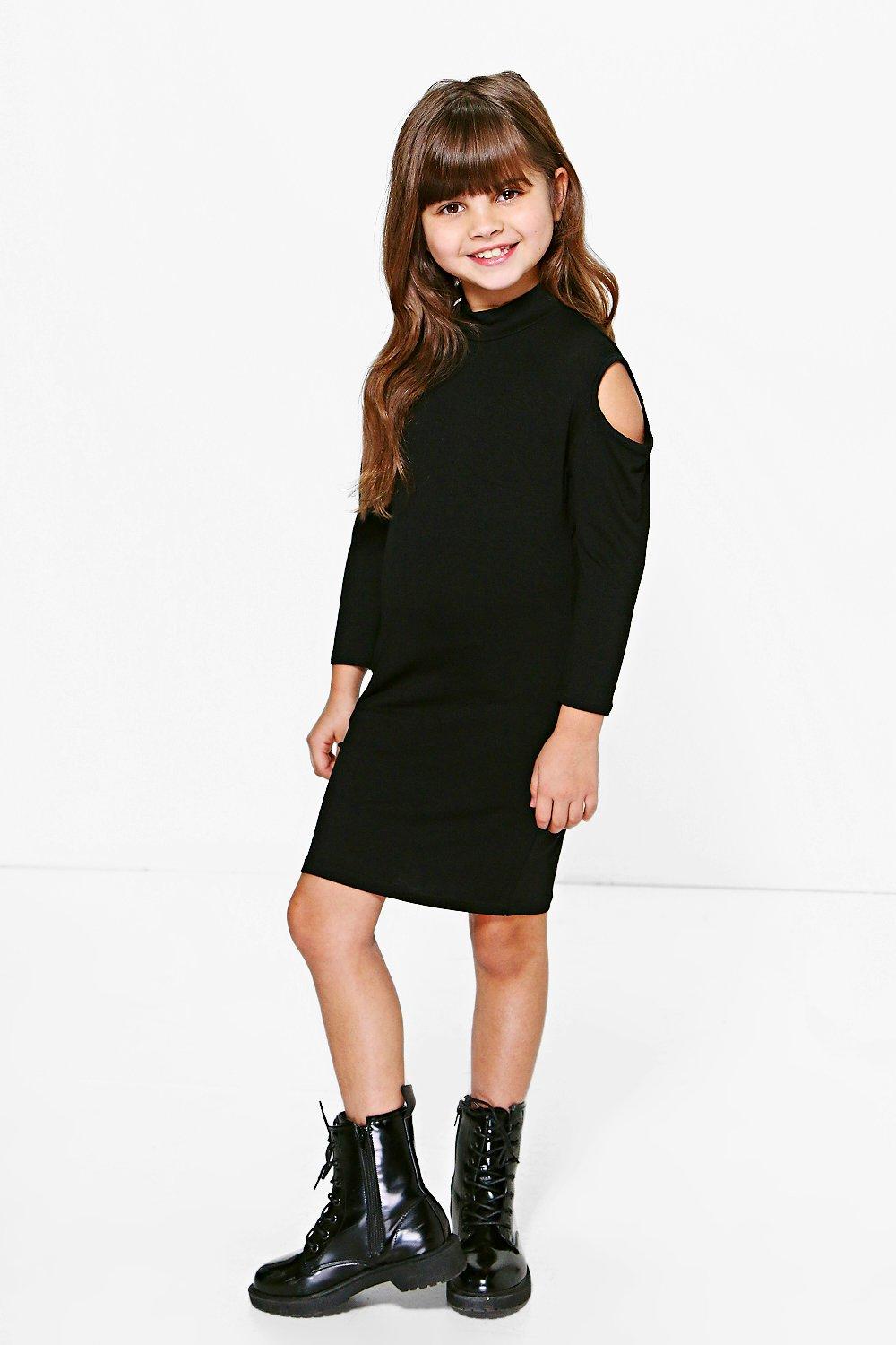 girls cold shoulder dress