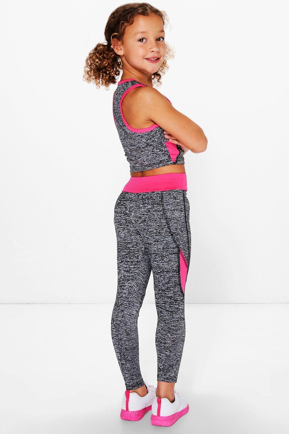 Boohoo Womens Girls Sports Crop Top And Legging Sports Set | eBay