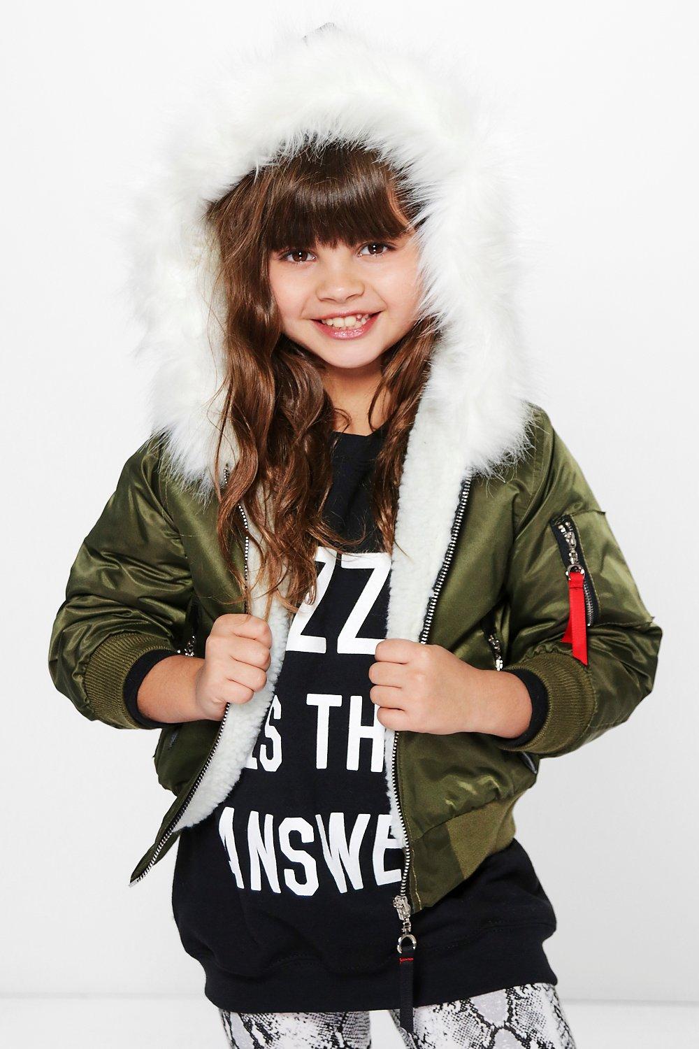 girls hooded bomber jacket