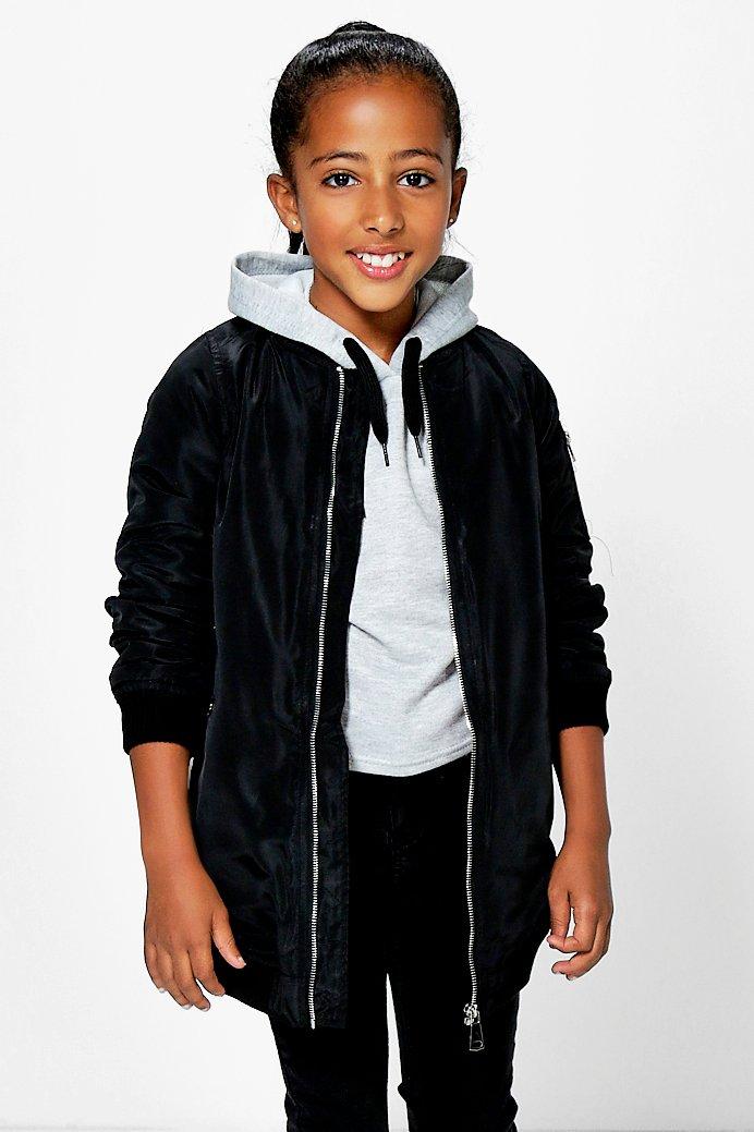 girls black bomber jacket