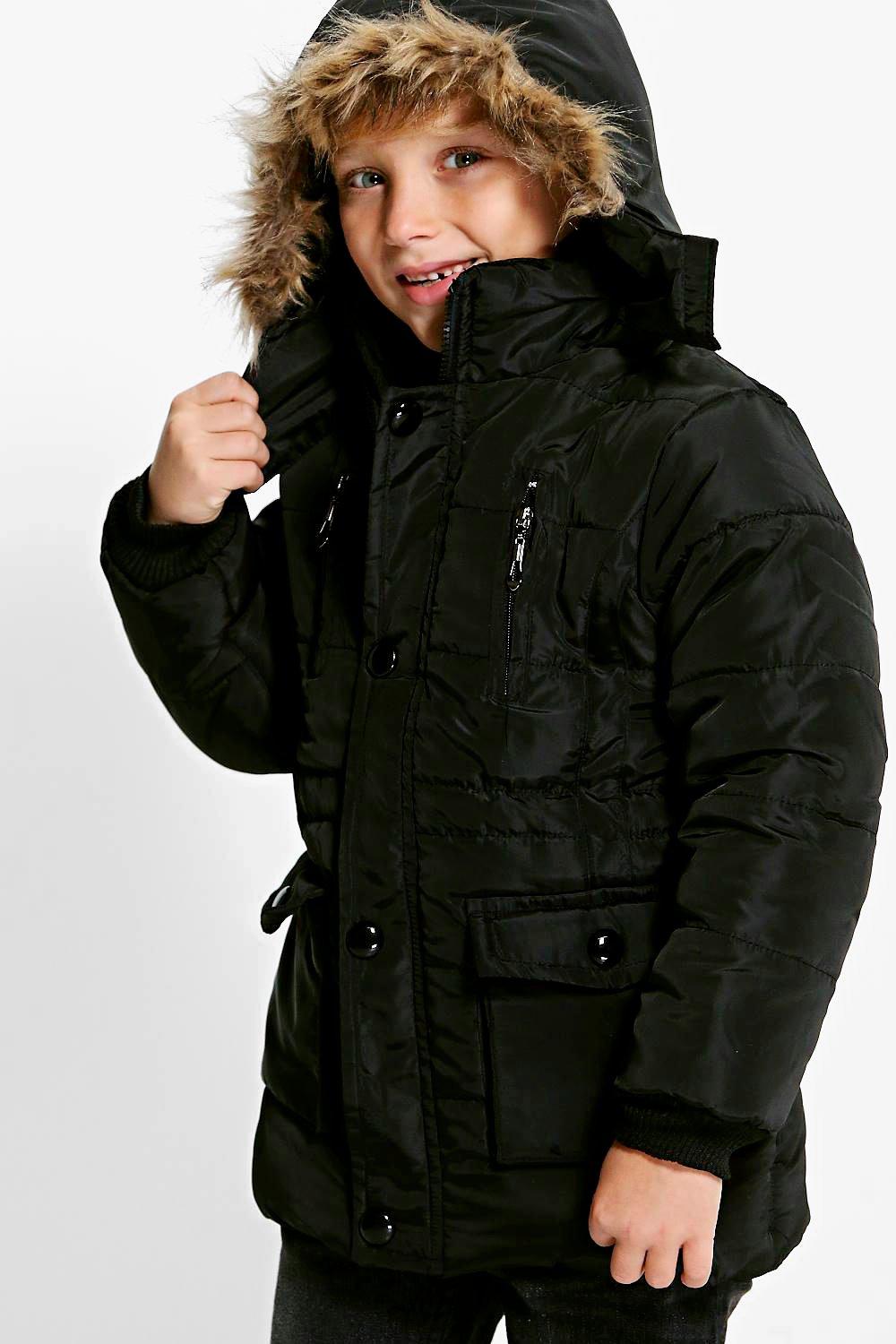 boys fur hood coat